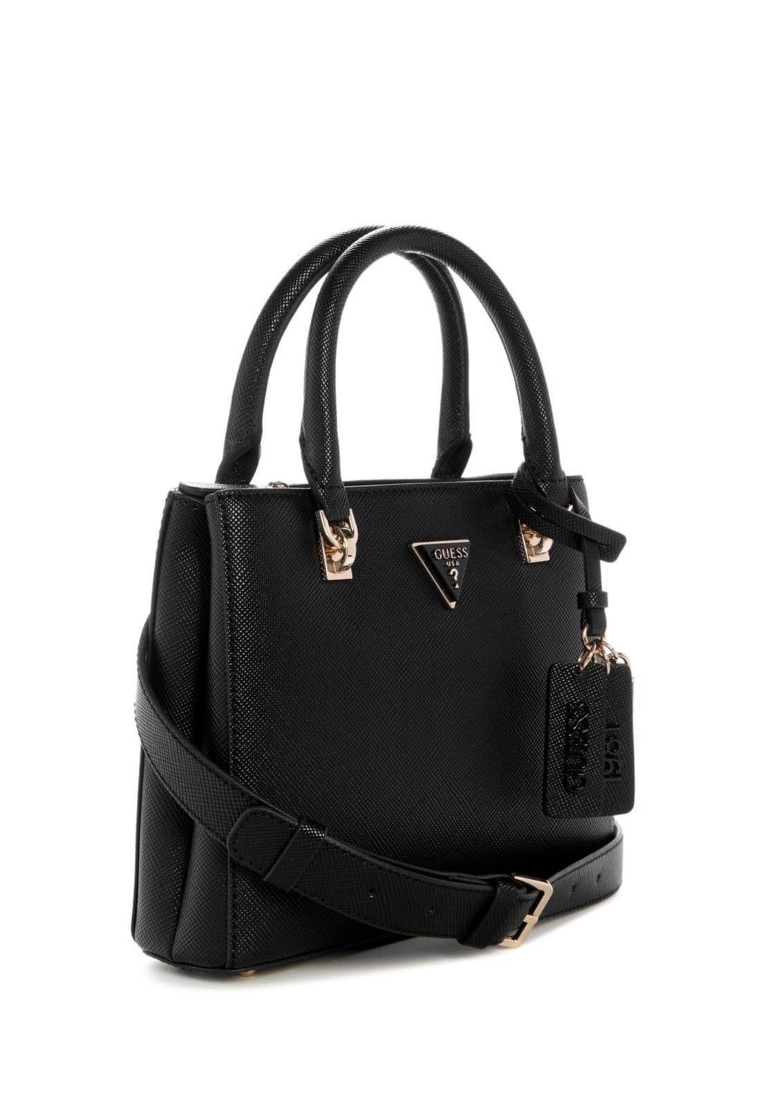 Vista 2 Bolsa Guess Noelle Ii Small Multi Comp Satchel Guess preto