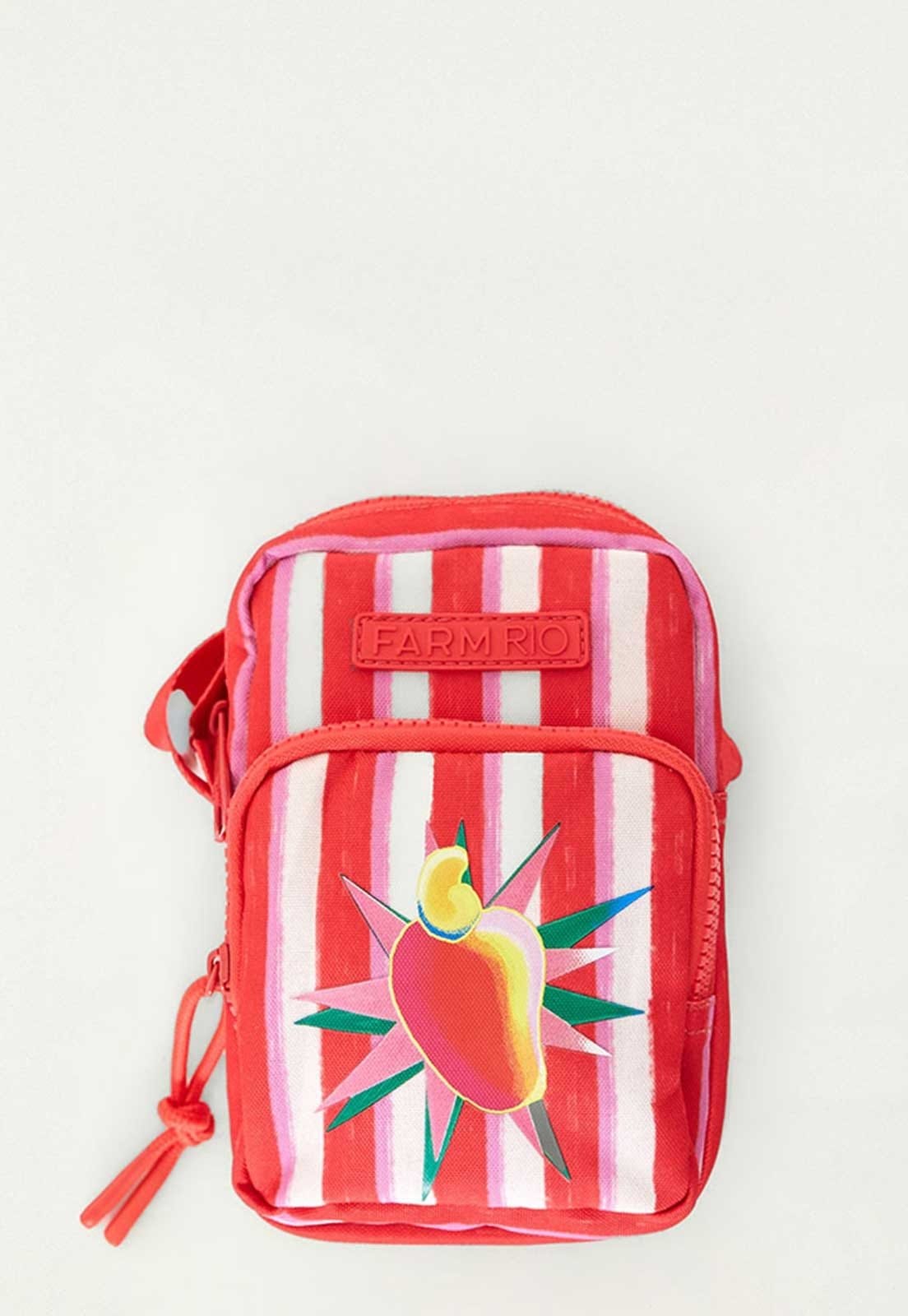 Bolsa Feminina FARM Da Gema Listra Vermelha