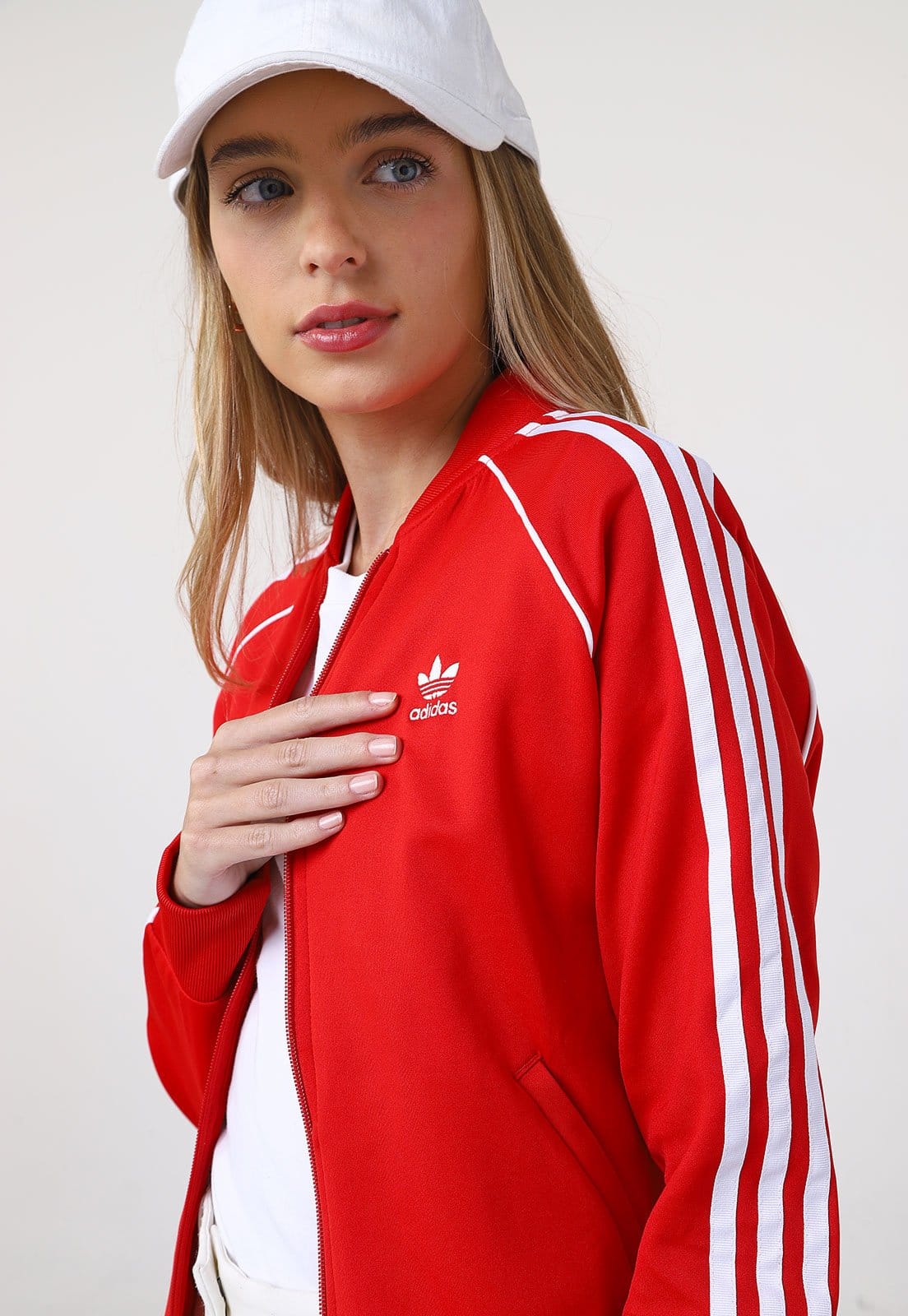 Jaqueta Bomber adidas Originals Adicolor Classics SST Vermelha