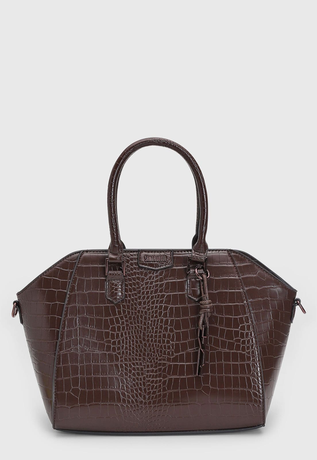 Vista 2 Bolsa Média Santa Lolla Textura Croco Santa Lolla marrom