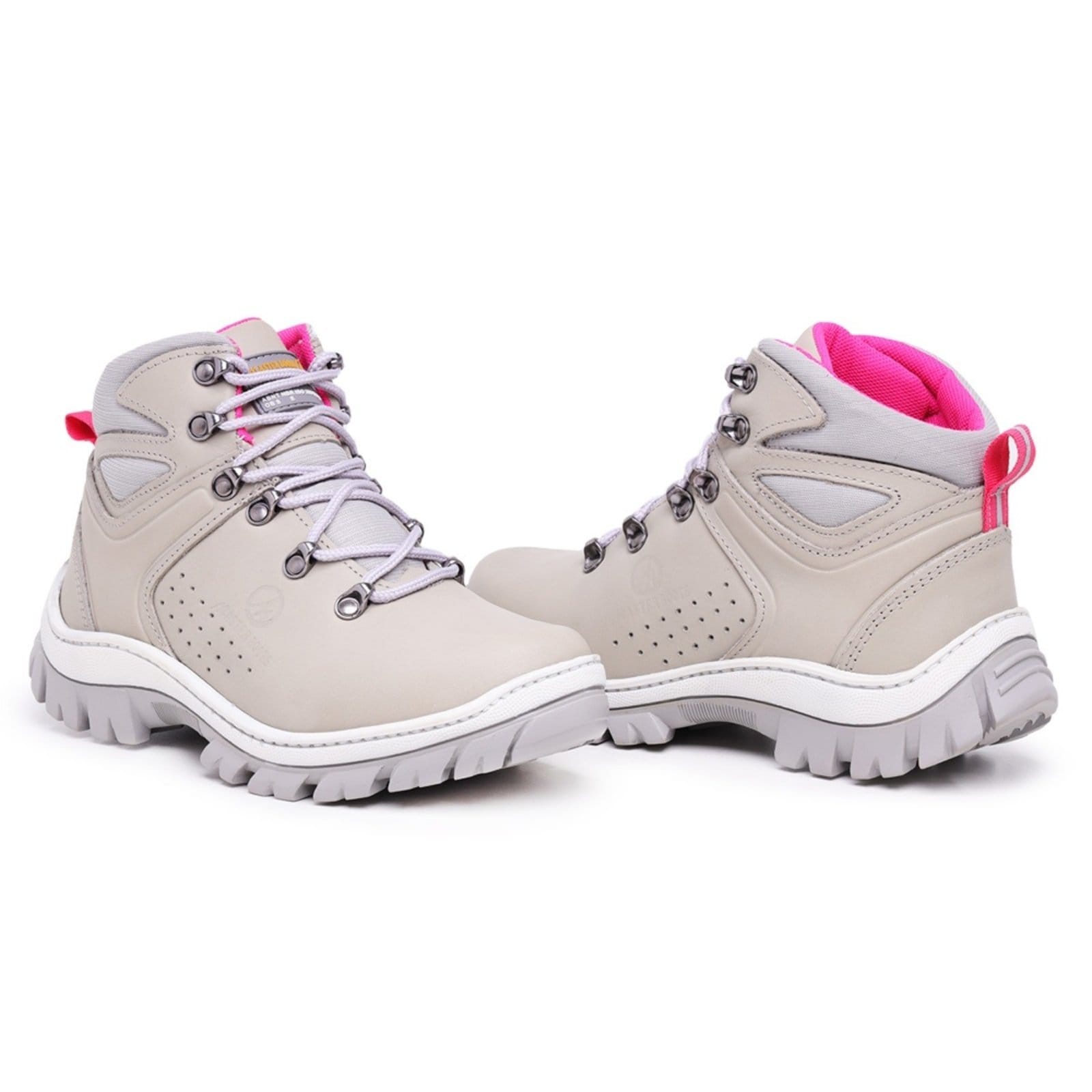 Vista 2 Bota Coturno Feminina Arizona Adventure Com C.A 48.067 em Couro ZAFREM cinza