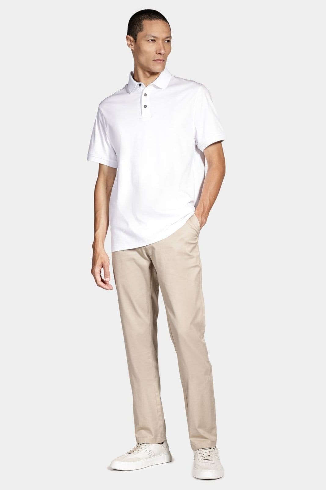 Vista 2 Silk Aramis Blend Modal Polo Shirt Aramis branco