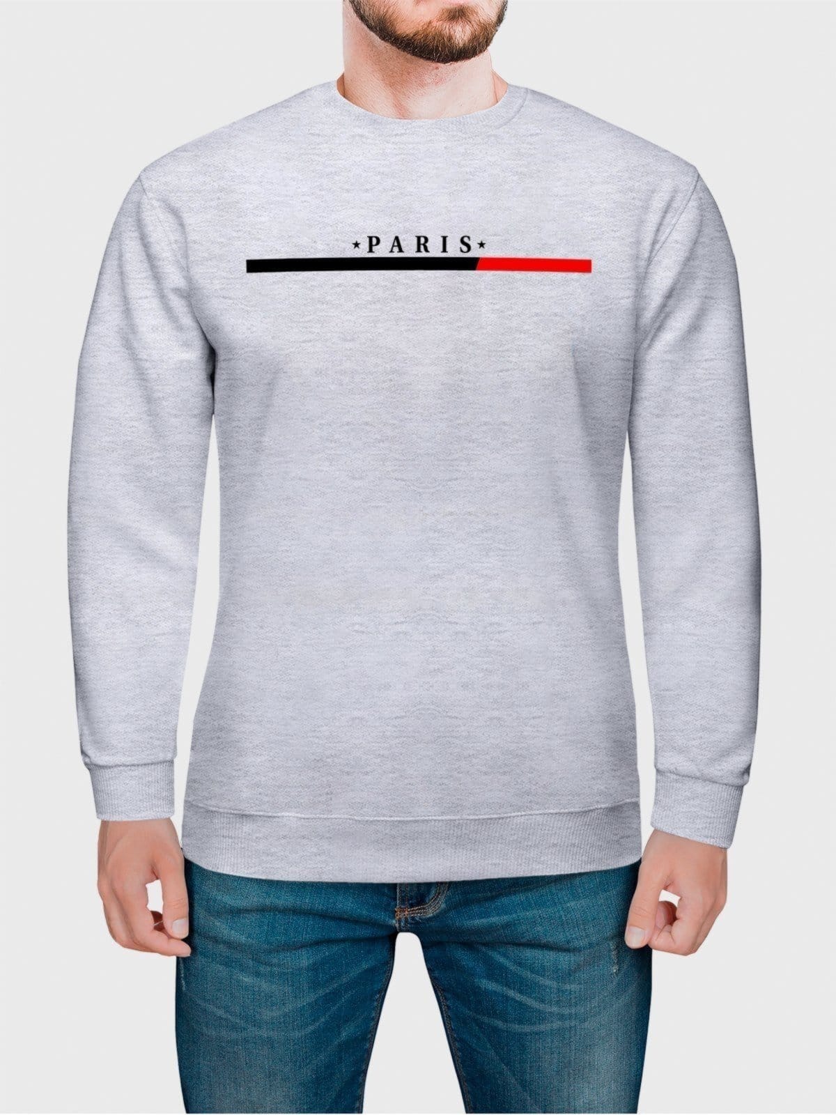 Moletom Gola Redonda Masculino Flanelado Estampa Paris