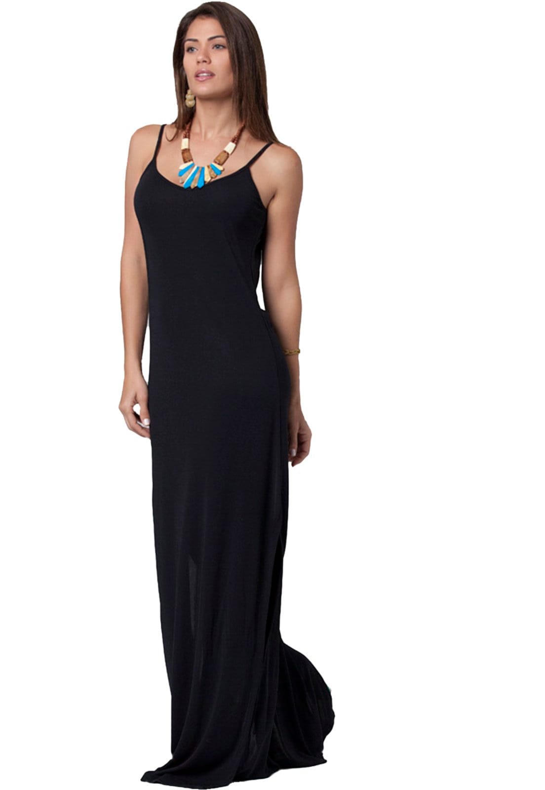 Vista 2 Vestido Amazonia Vital Longo Decote nas Costas Amazonia Vital preto