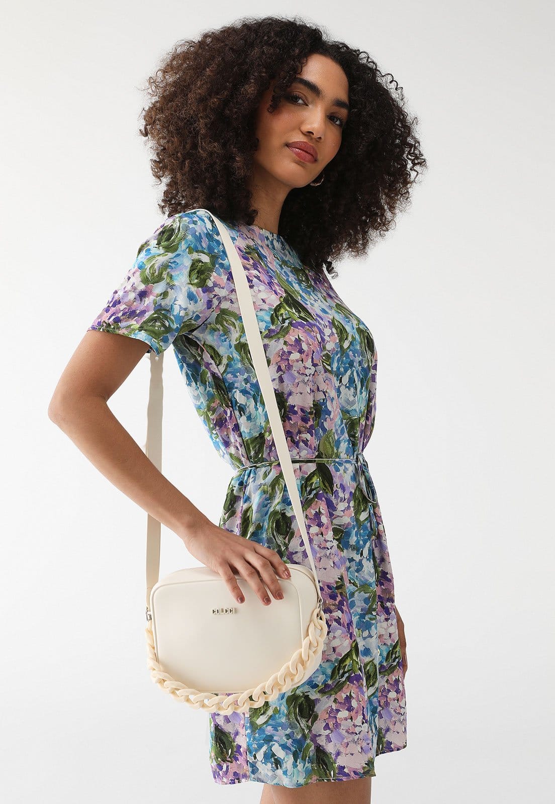 Bolsa Transversal Feminina Colcci Alça Corrente Off-White