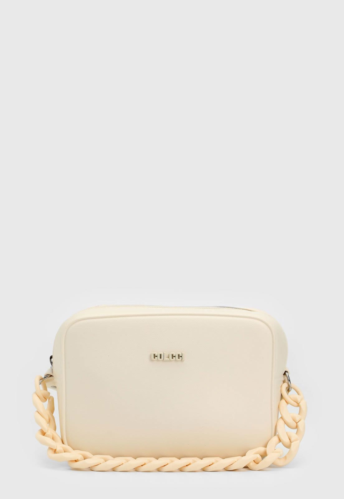 Vista 2 Bolsa Transversal Feminina Colcci Alça Corrente Off-White Colcci off-white white