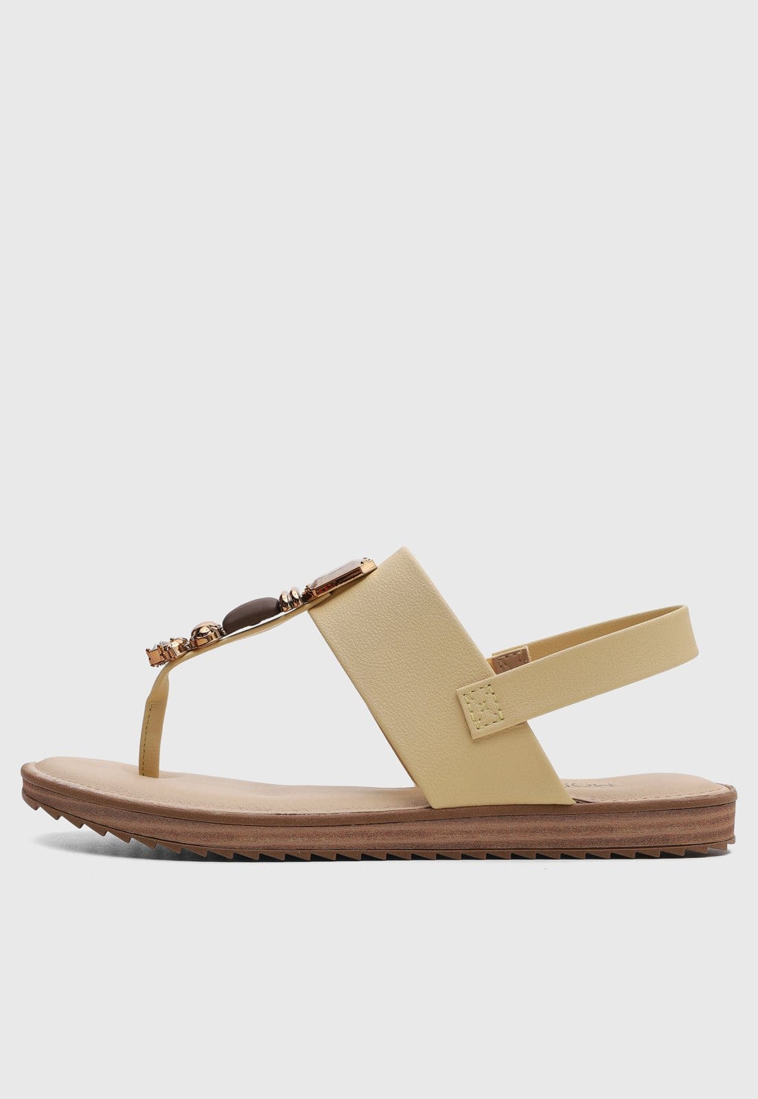 Vista principal Rasteira Feminina Modare Pedrarias Amarela MODARE amarelo