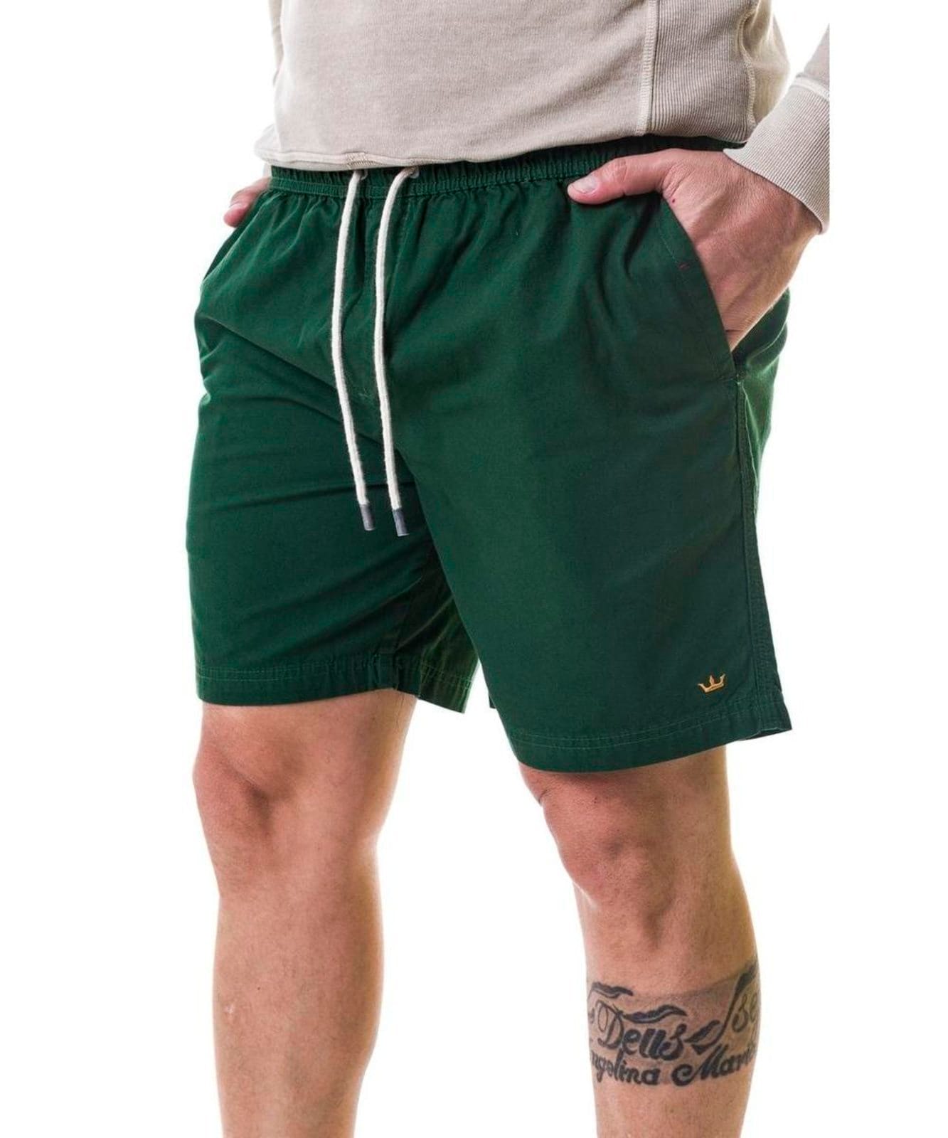 Vista 2 Shorts Aburguesia Sarja Slim Fit Escuro Alfaiataria Burguesia verde