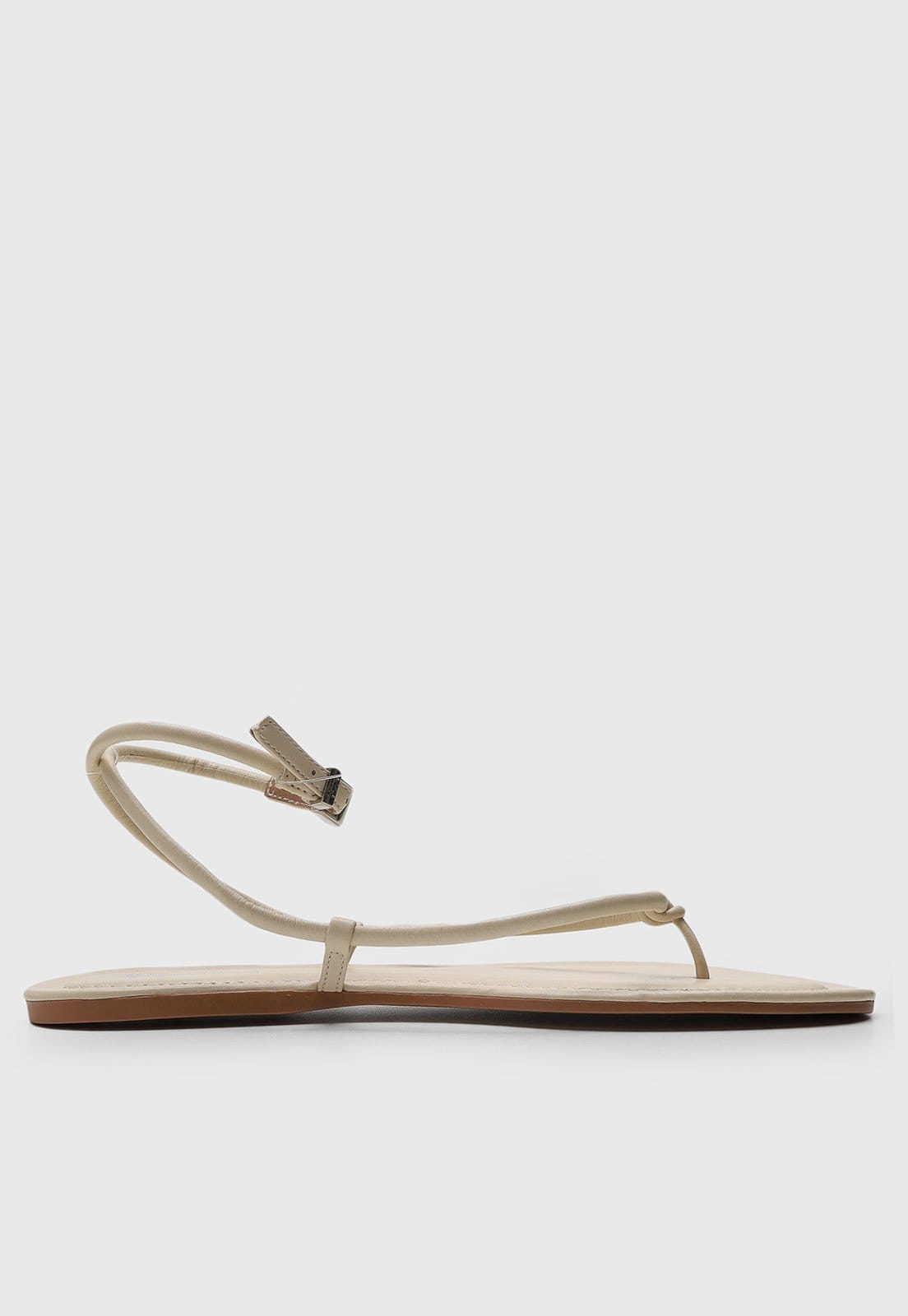 Vista 2 Rasteira Feminina Santa Lolla Tiras e Fivela Off-White Santa Lolla off-white white