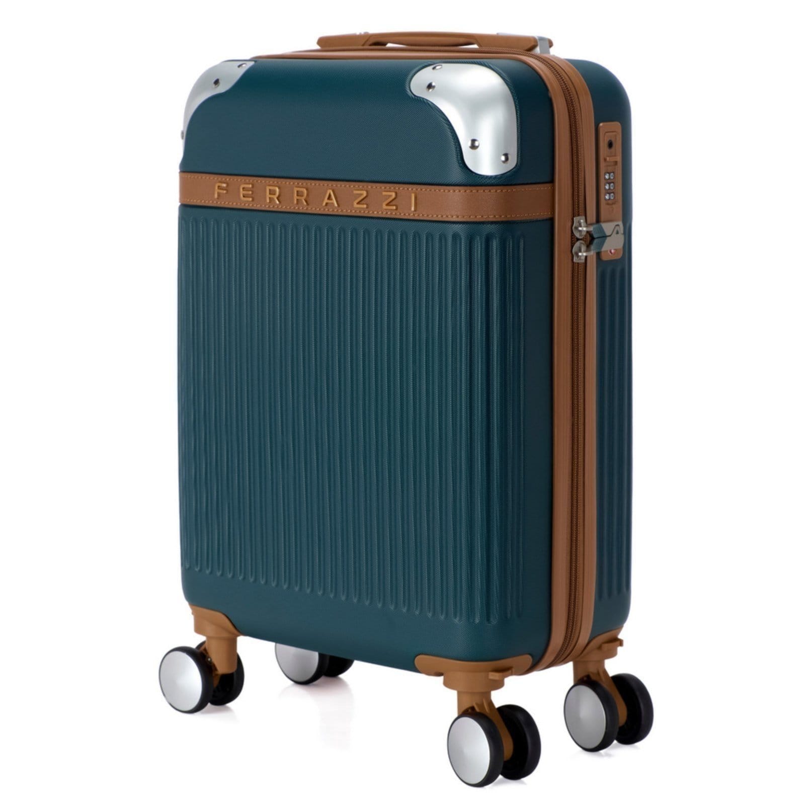 Vista 2 Mala Viagem Rodinhas Espaçosa Mala Bordo Abs Reforçada Ferrazzi verde