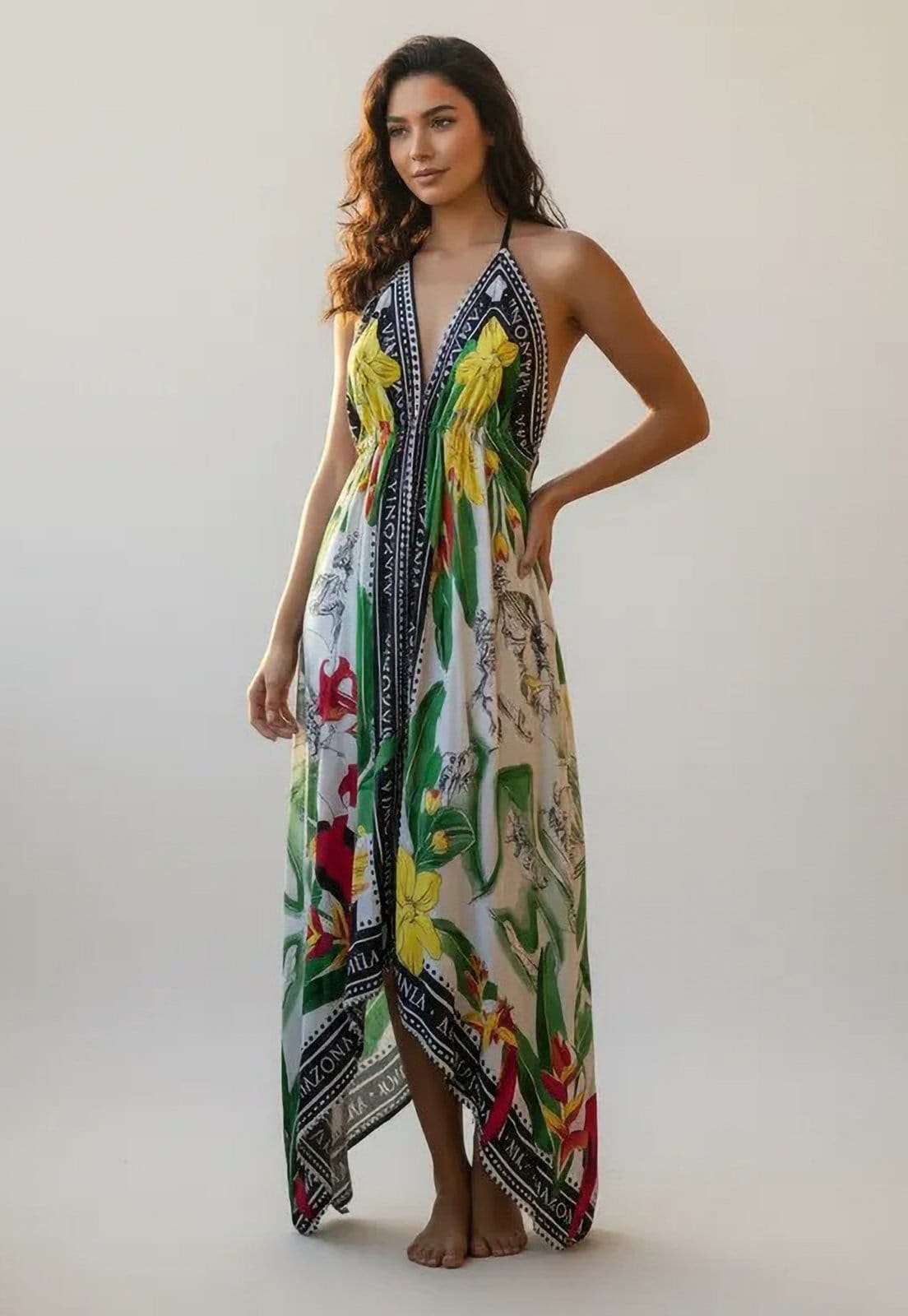 Vestido Amazonia Vital Selva Fluida Estampa Amazonia Jardim da Mata