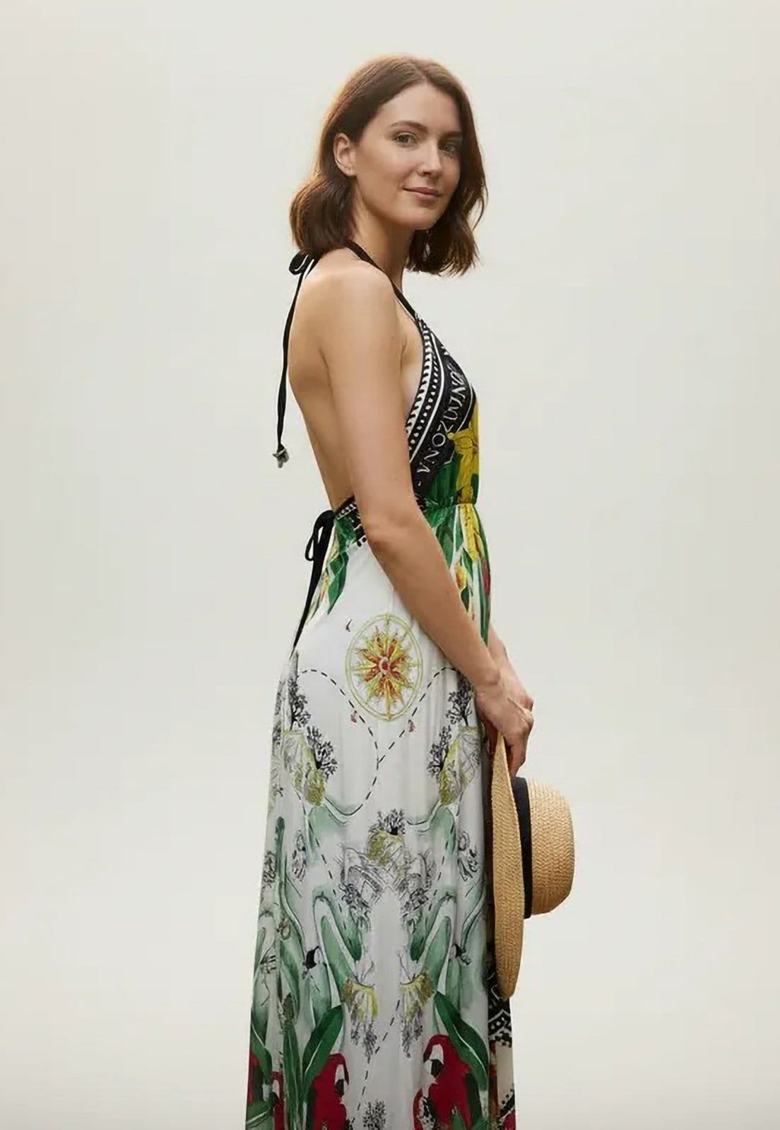 Vista 2 Vestido Amazonia Vital Selva Fluida Estampa Amazonia Jardim da Mata Amazonia Vital estampado