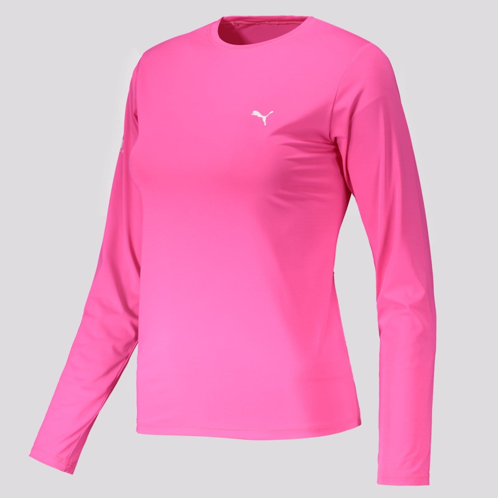 Vista 2 Camiseta Puma Manga Longa UV50+ Feminina Pink Puma rosa pink