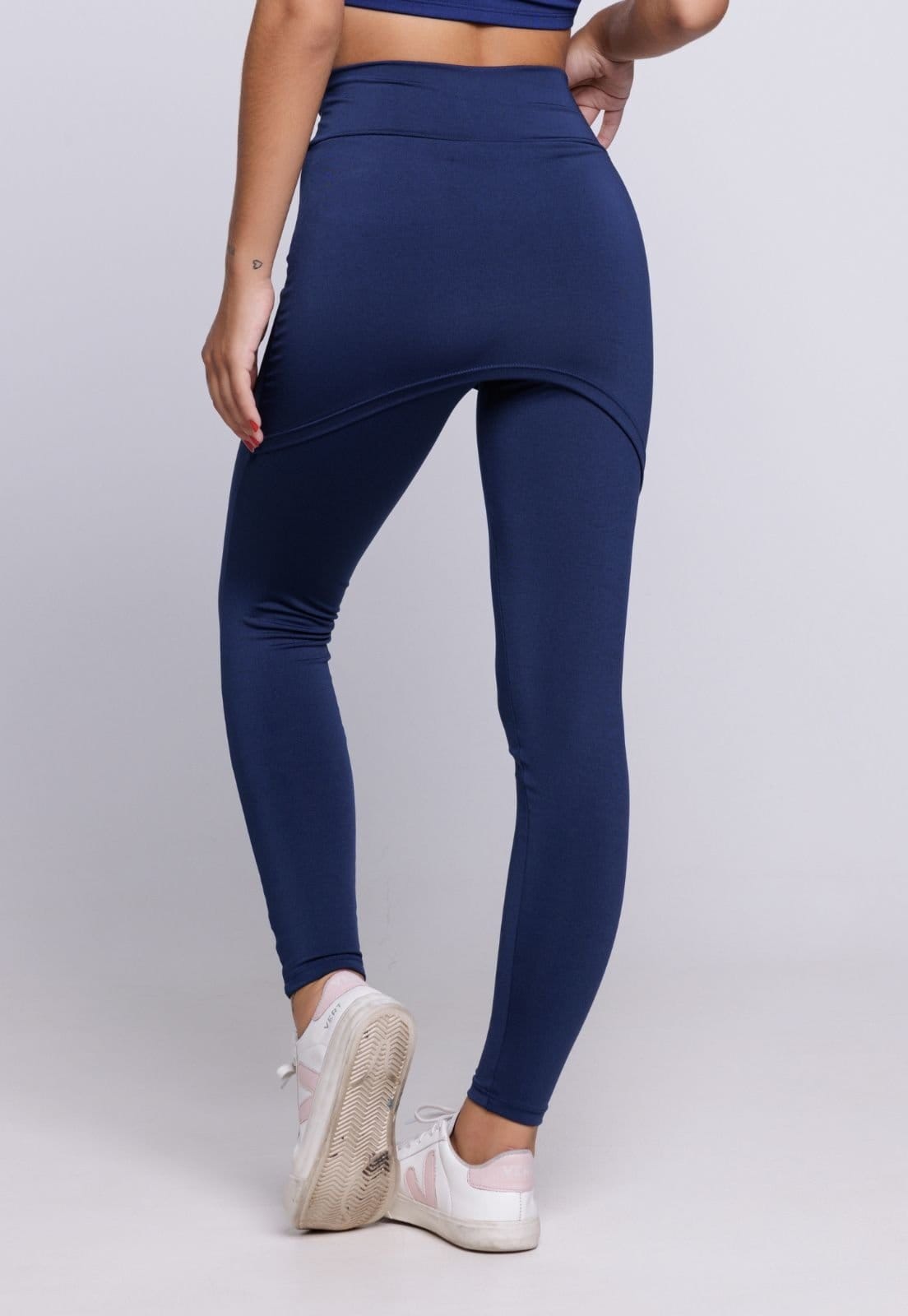 Vista 2 Calça Legging Saia Vekyo Lisa VEKYO azul marinho