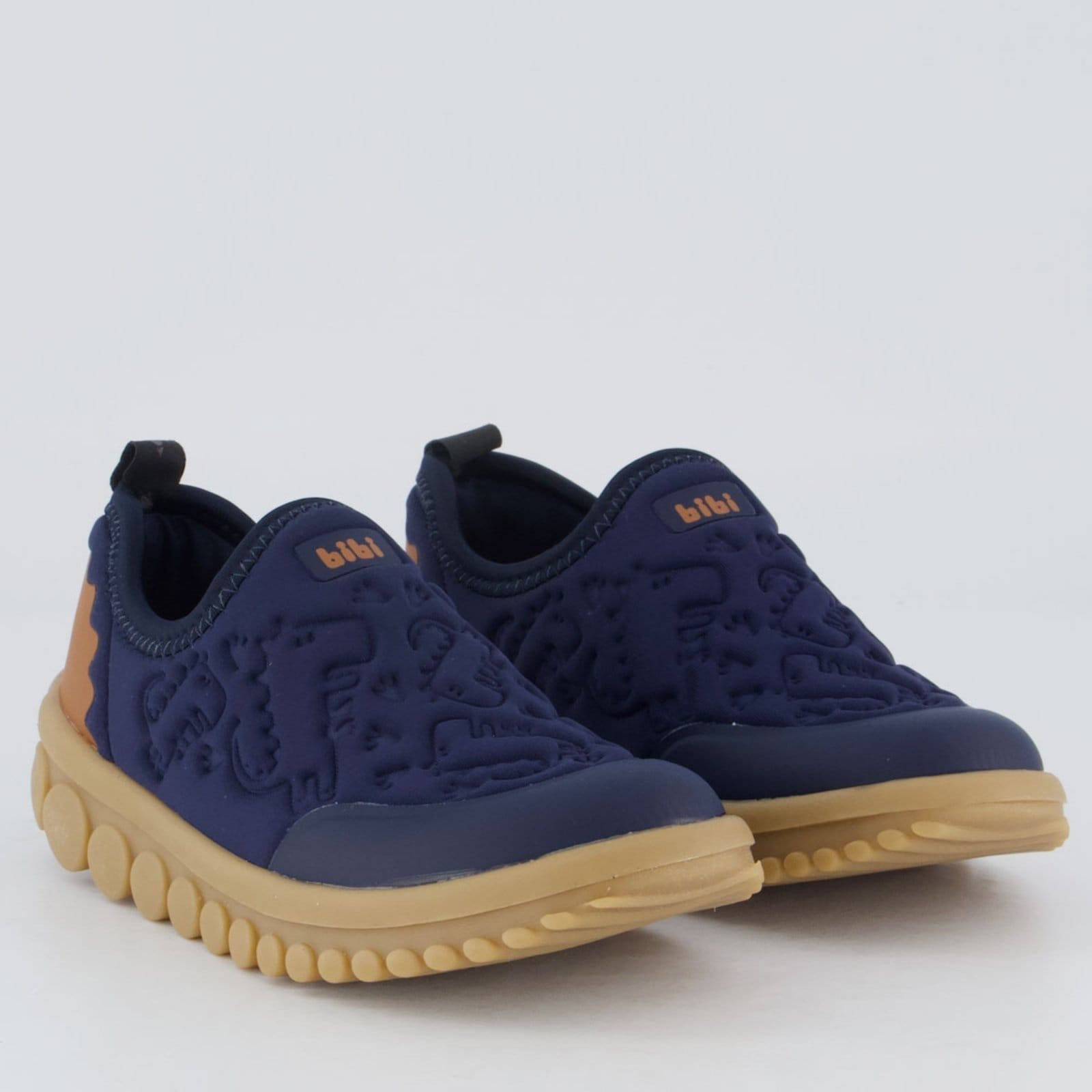 Vista 2 Tênis Bibi Roller 2.0 RL2-50 Marinho e Caramelo Bibi azul marinho