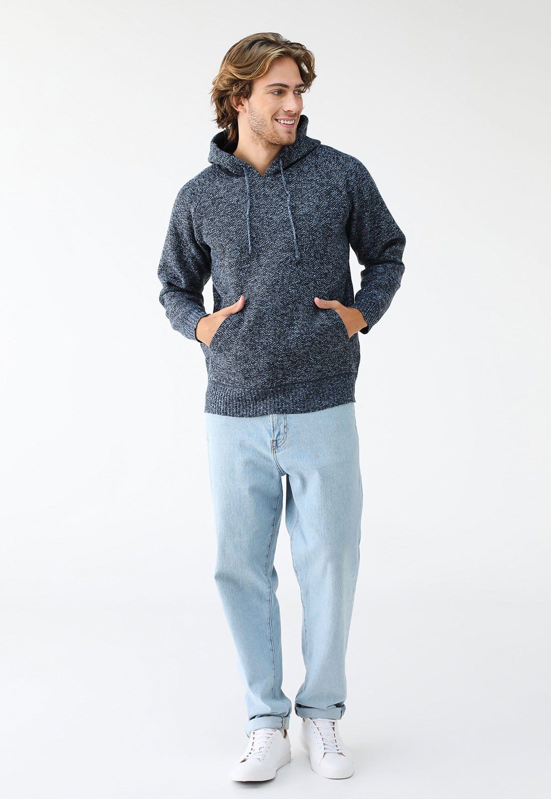 Vista 2 Suéter Tricot Broken Rules Canguru Broken Rules azul