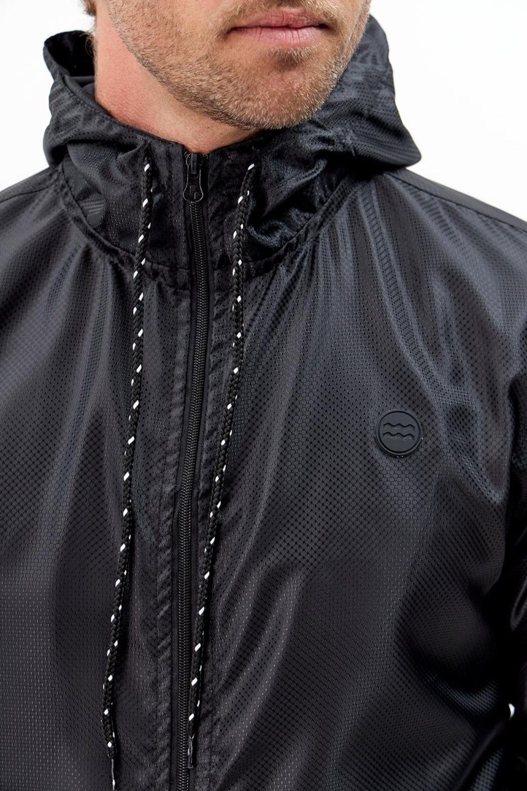 Vista 2 Corta Vento Masculino com Capuz Vida Marinha preto