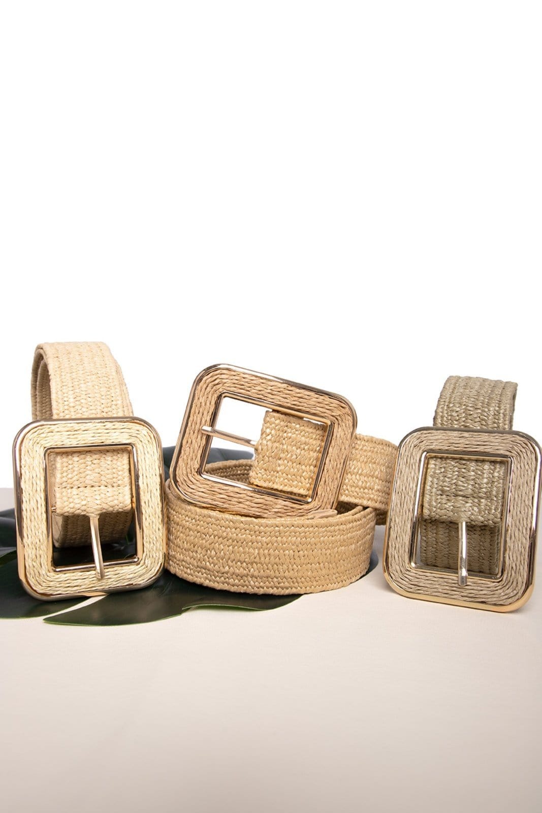 Vista 2 Cinto Cabanafree Inspiração Palha Elástico Caqui Cabanafree bege caqui