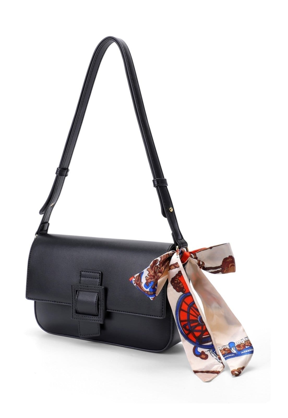 Vista 2 Bolsa Clutch Transversal Couro Pequena Laço Feminina Resistente Perfect For You preto