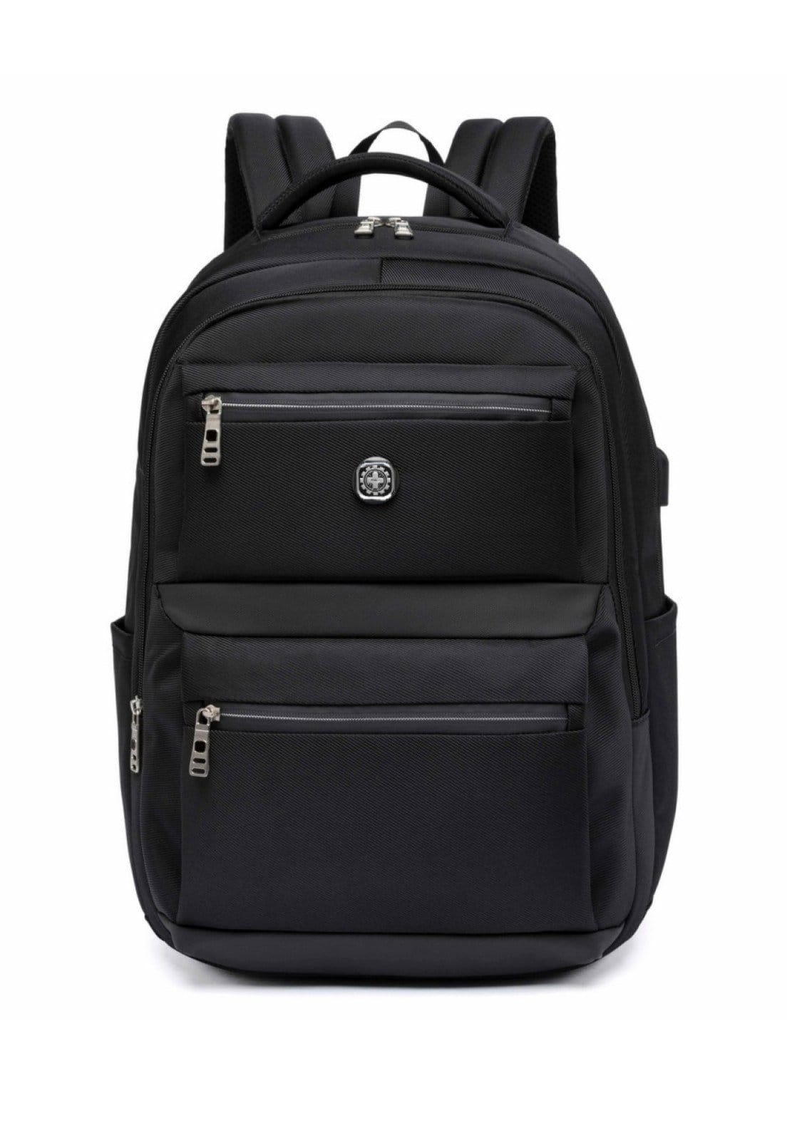 Vista 2 Mochila Bolsa Faculdade Grande Resistente Escola Crossgear preto