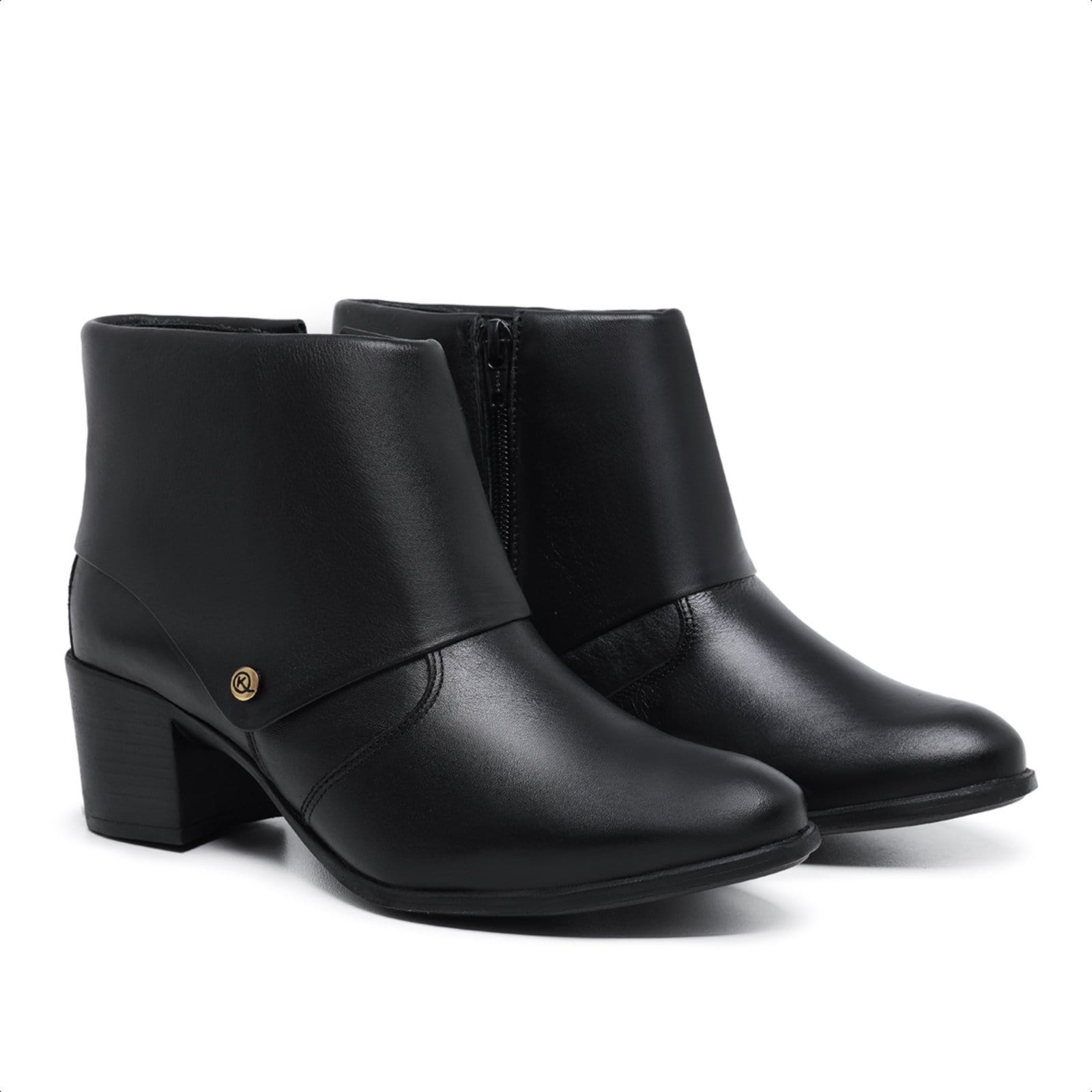 Vista principal Bota Feminina Couro Cano Baixo Mod.0107 Preto Mister Couros marrom