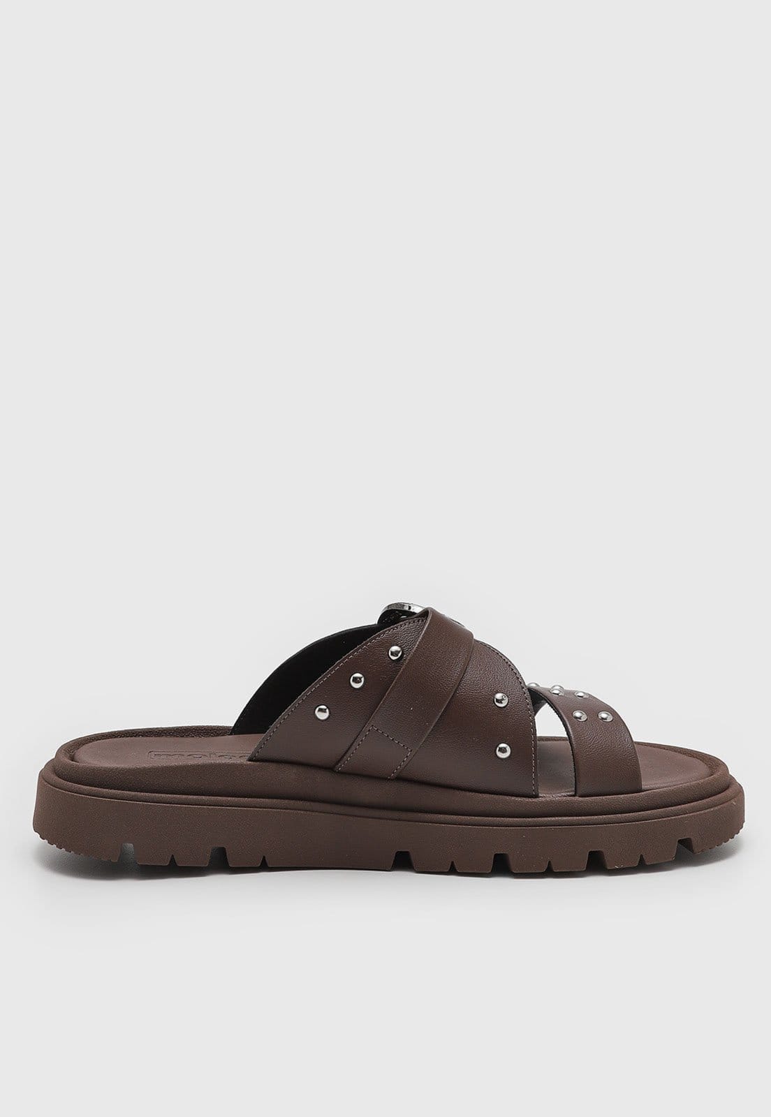 Vista 2 Rasteira Feminina Moleca Tachas Fivela MOLECA marrom