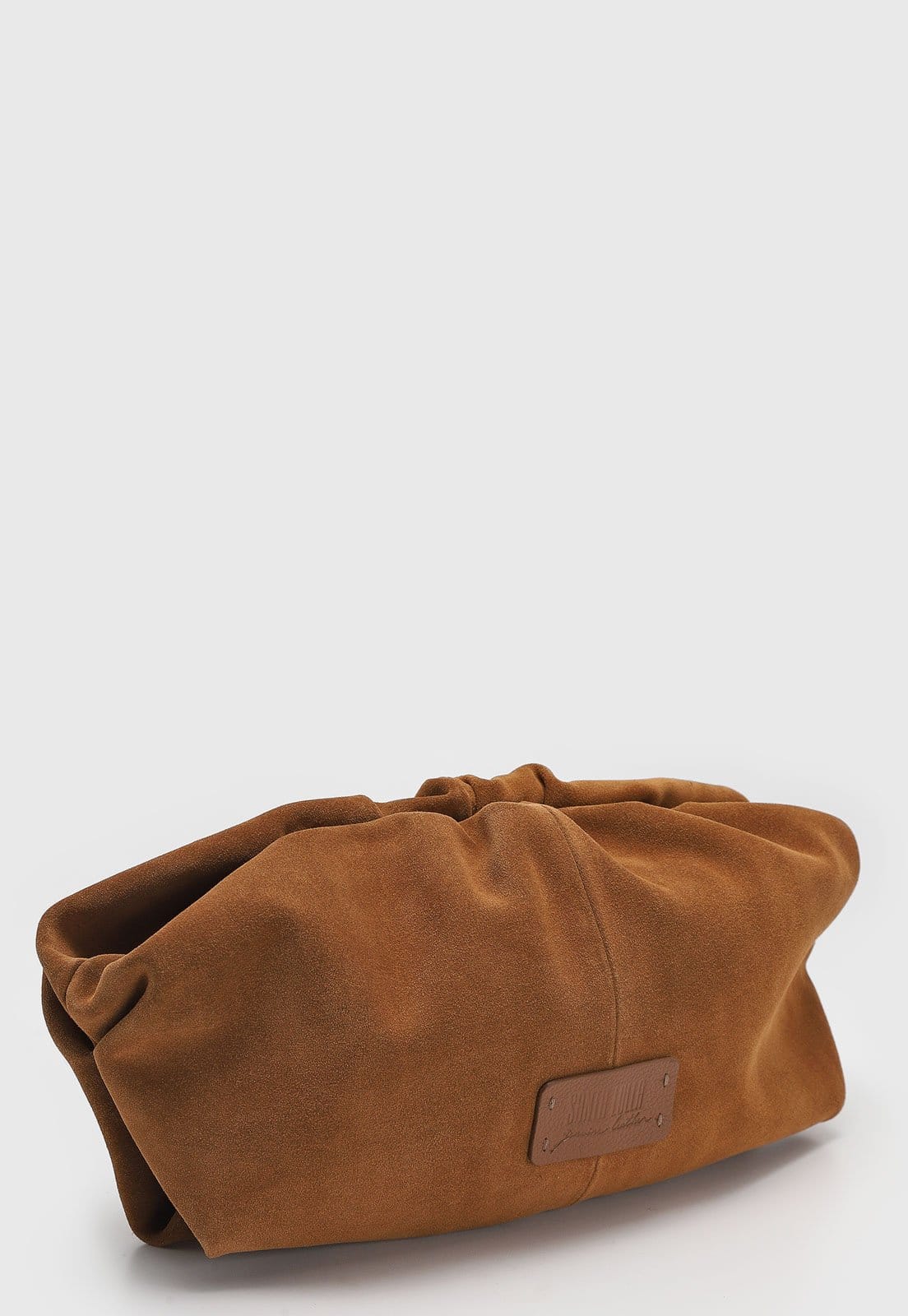 Vista 2 Bolsa Média Feminina Santa Lolla Acabamento Camurça Caramelo Santa Lolla marrom