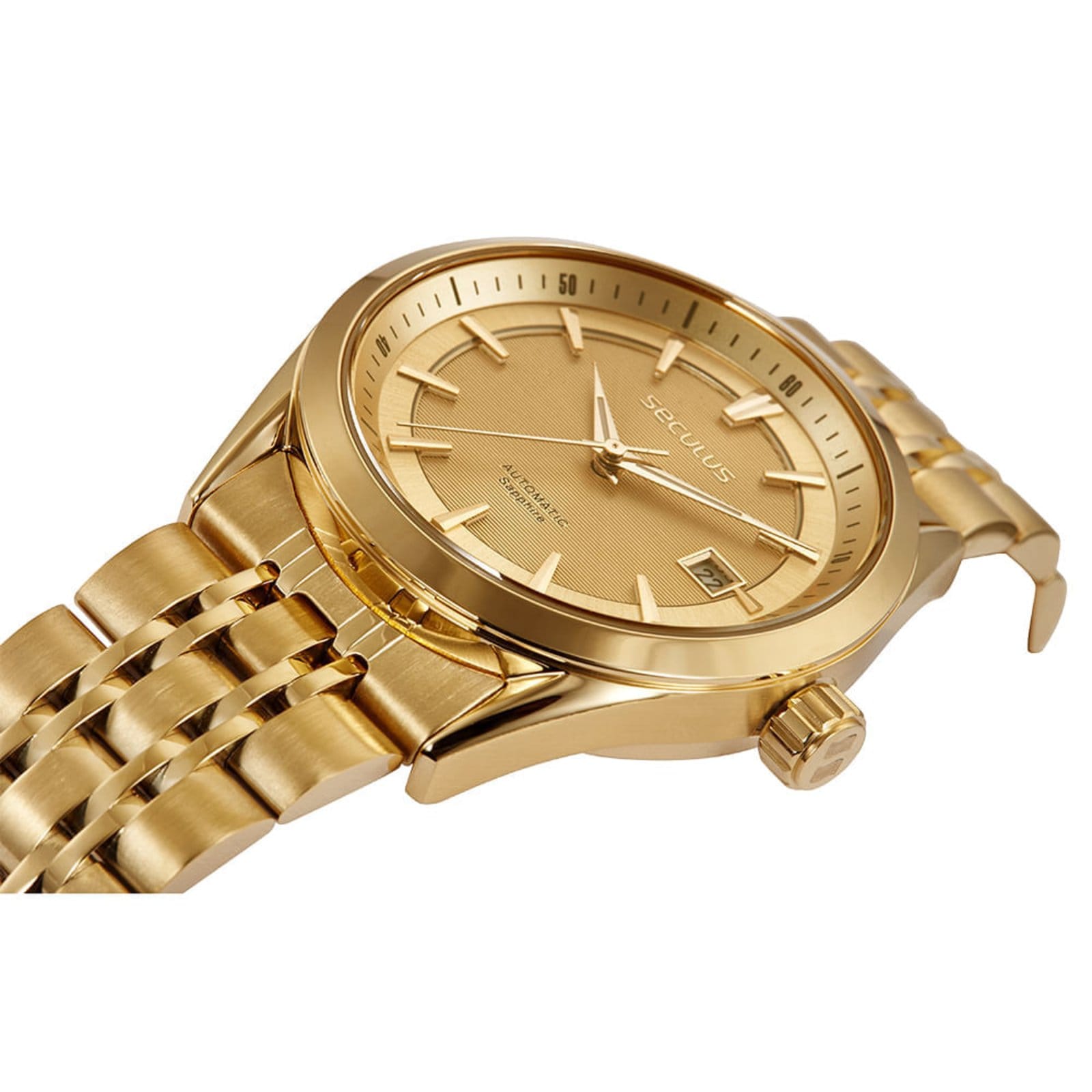 Vista 2 Relógio Automático Aço Calendário Completo Seculus prata