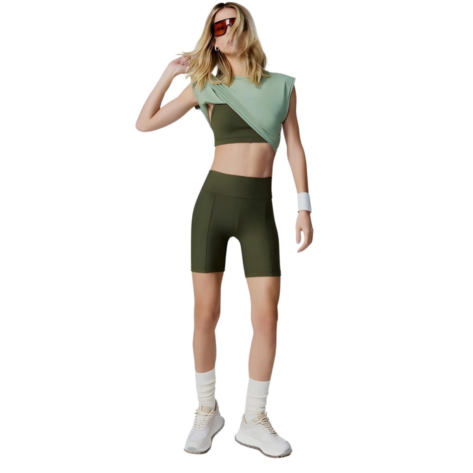 Vista principal Bermuda Ciclista Perfect Fit Colcci Sport Colcci verde militar