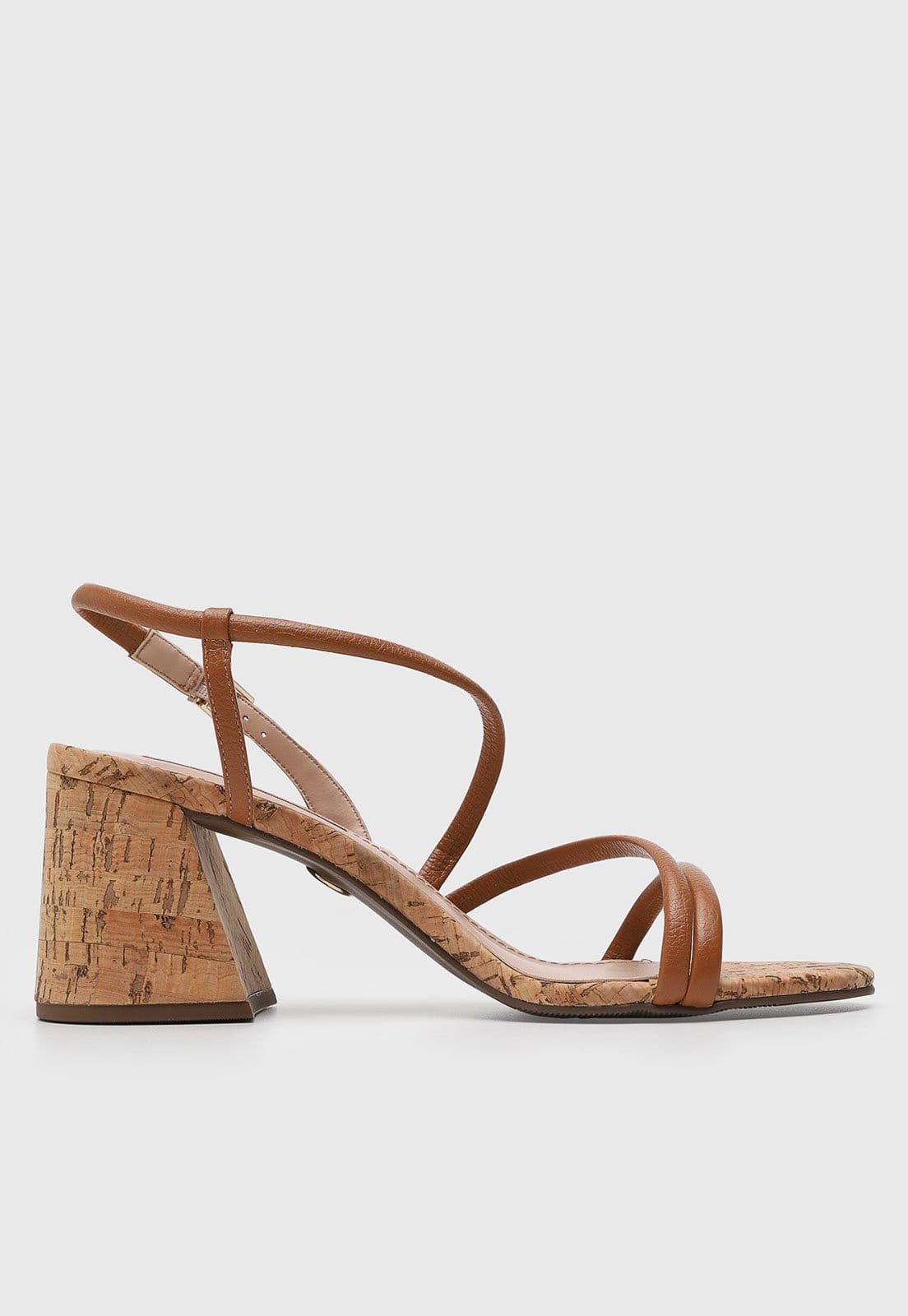 Vista 2 Sandália Feminina Jorge Bischoff Salto Bloco Cortiça Jorge Bischoff caramelo