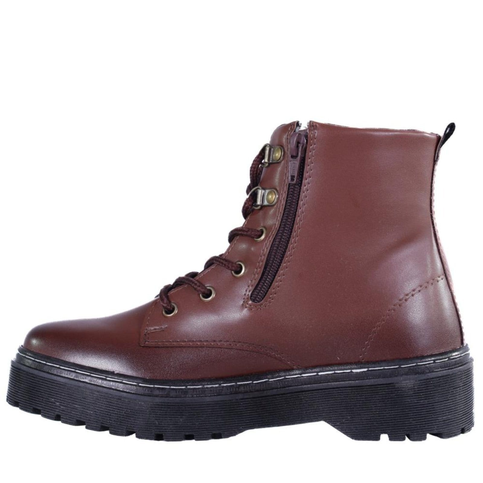 Vista 2 Coturno Feminino Zariff Cano Curto 7005 Brown Cafe Incolor Zariff incolor brown