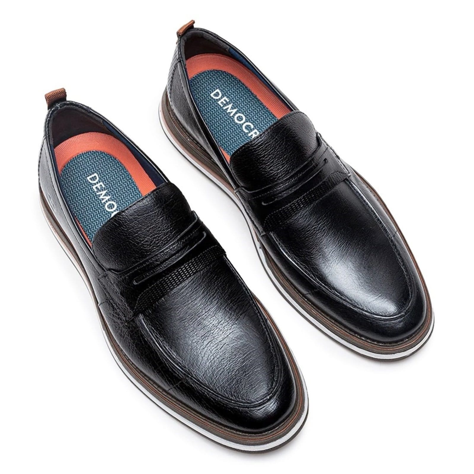 Vista 2 Sapato Social De Couro Democrata Metropolitan Type 272103 DEMOCRATA marrom