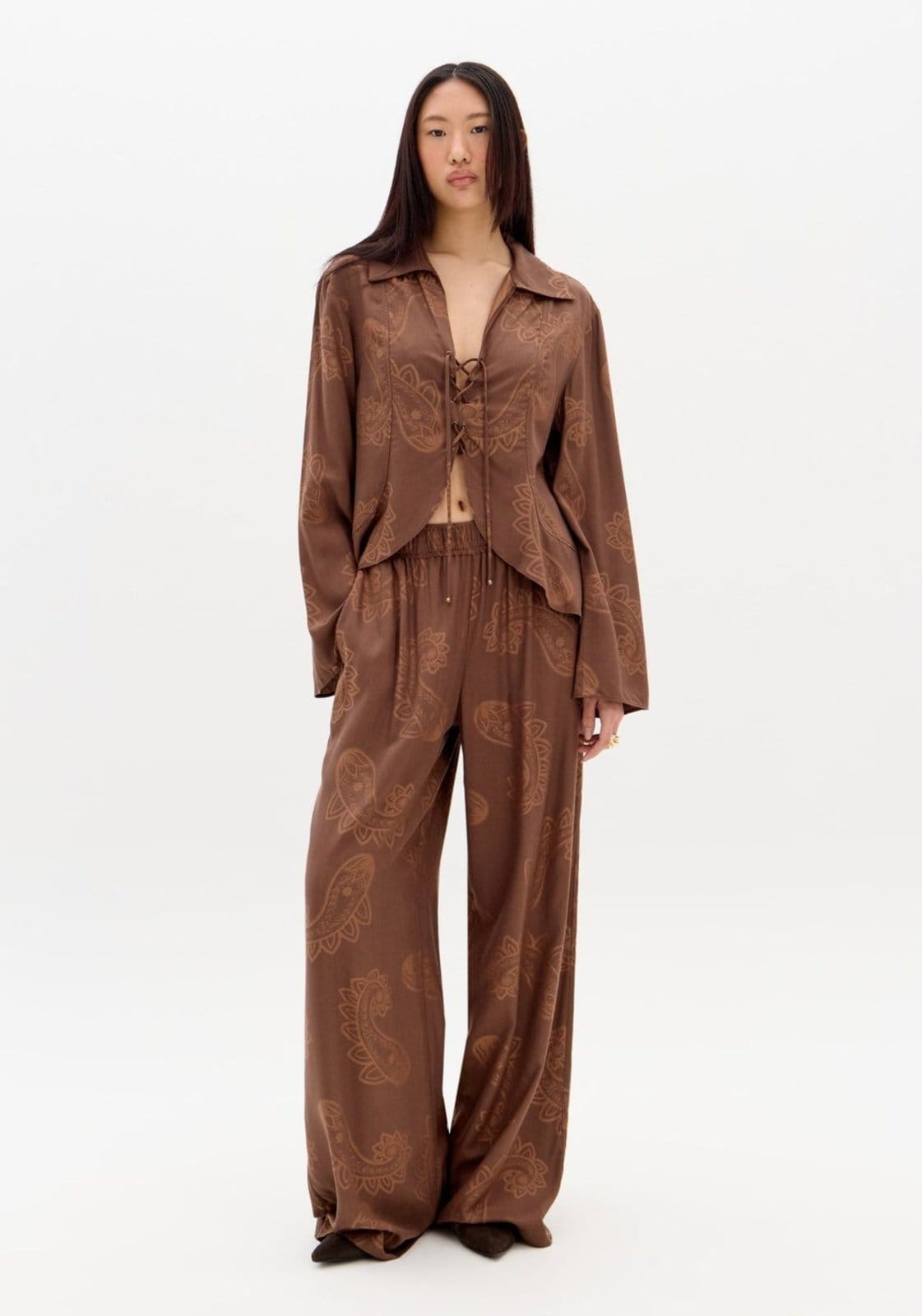 Vista principal Calça Full Length Cós De Elástico My Favorite Things marrom