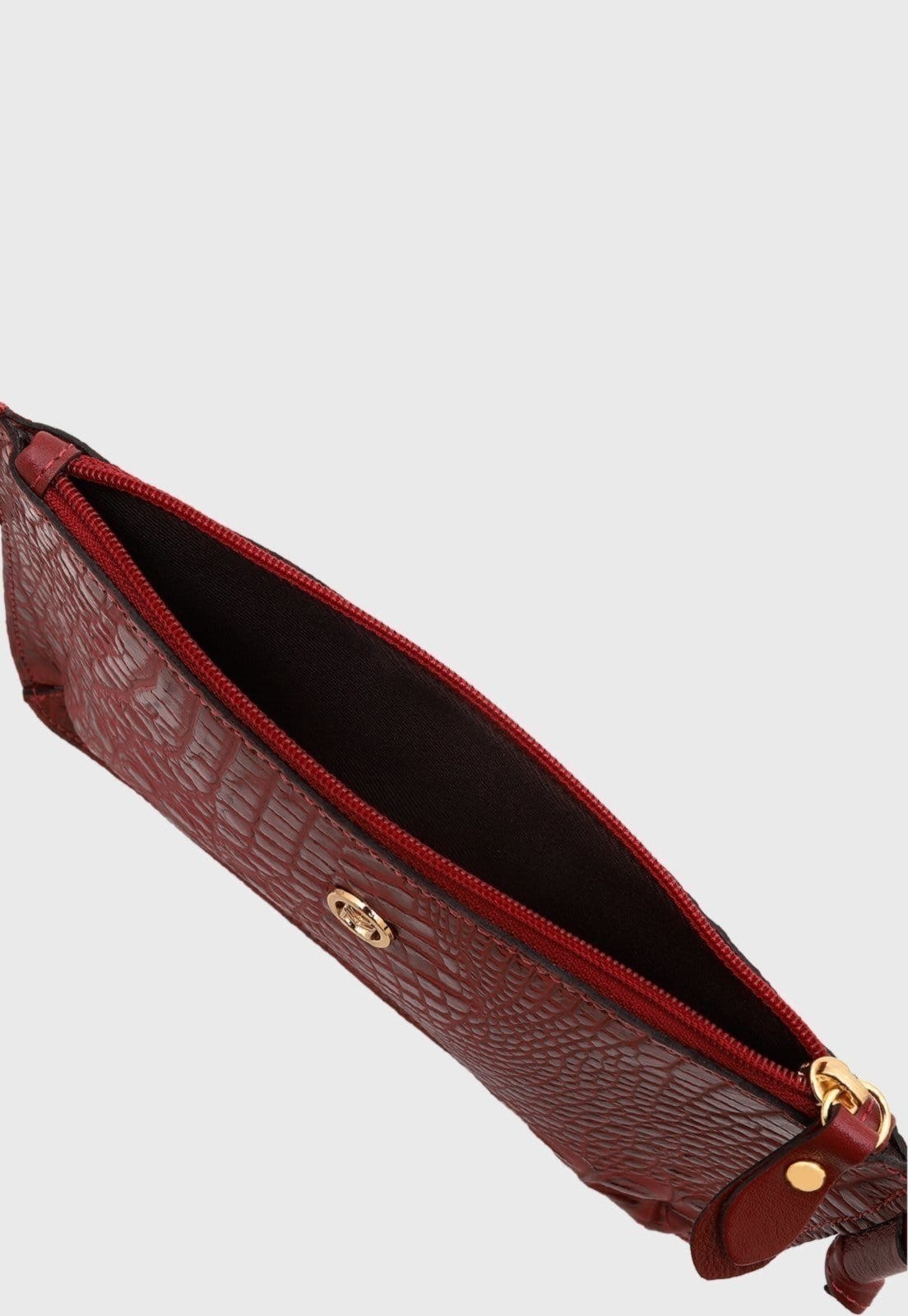 Vista 2 Bolsa Transversal Couro Mariart Croco 202MRT Vermelha Mariart vermelho