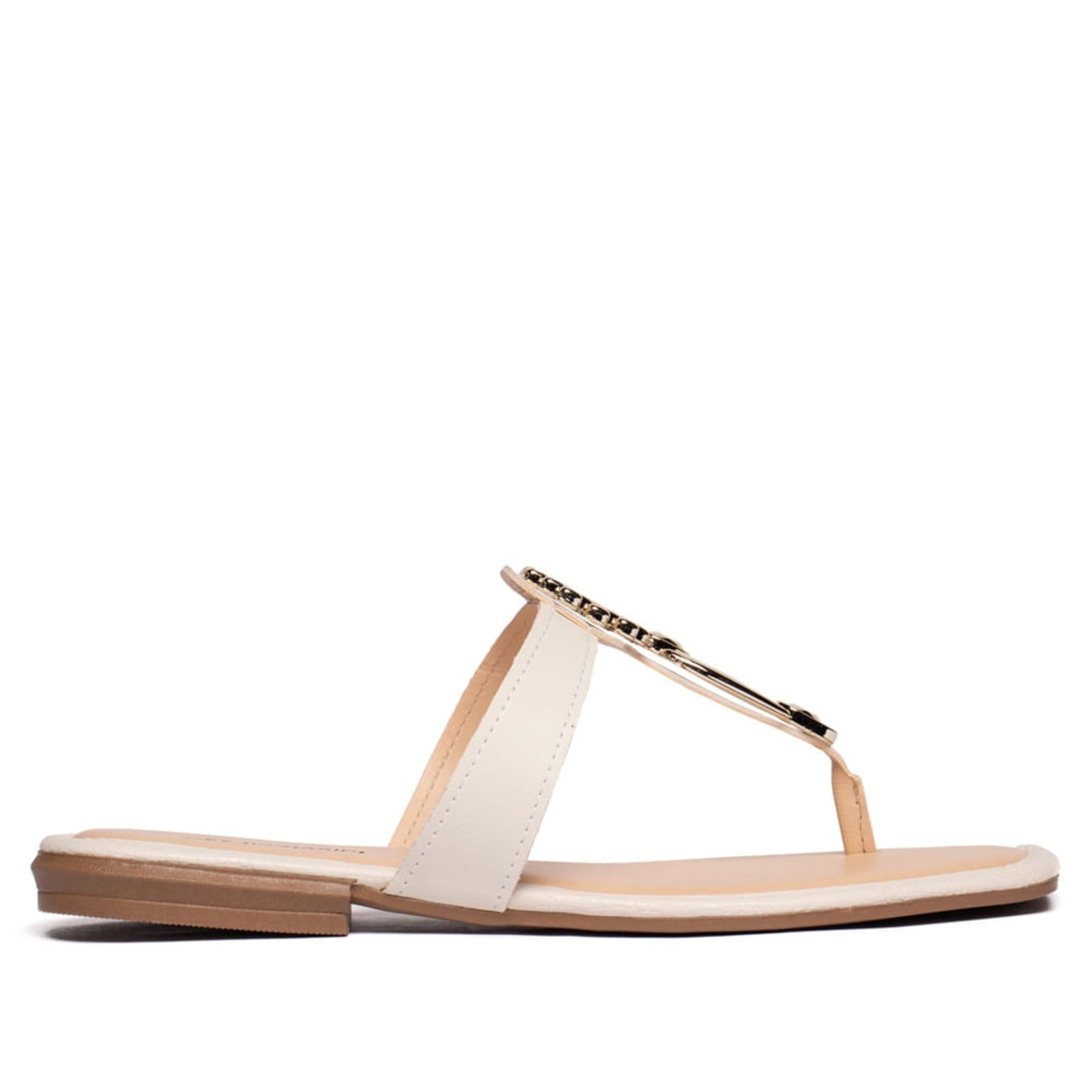 Vista 2 Rasteira Feminina Mississipi Napa Croco Bege MISSISSIPI branco