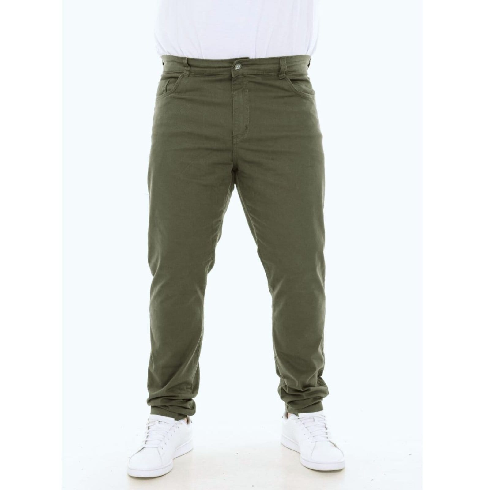 Calça Tradicional Masculina Plus Size Musgo