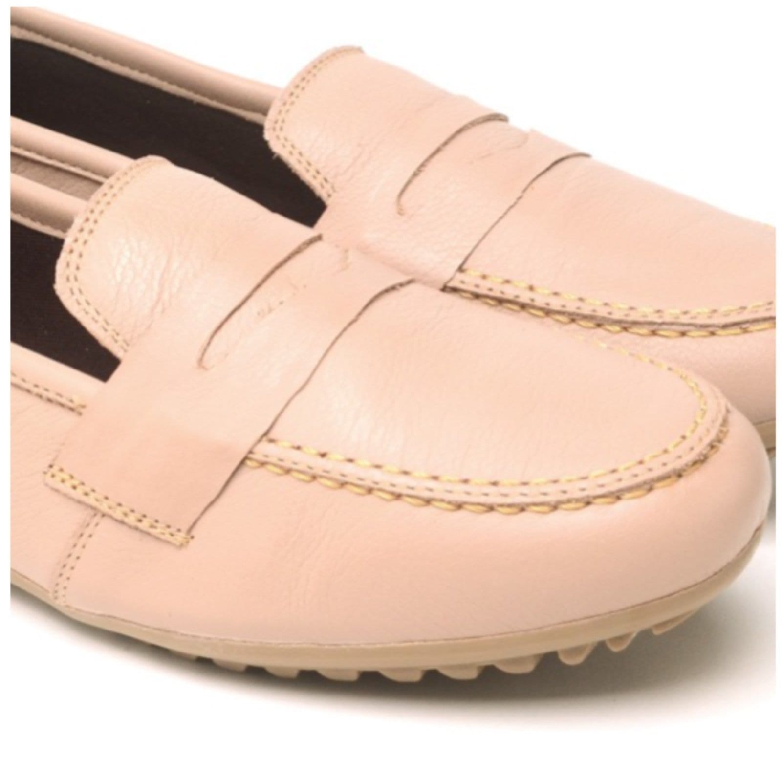 Vista 2 Mocassim Paola Ferrara - Couro - Todo Forrado Coleção 2025 - Cod200 diRavena nude/rosa/rosê nude