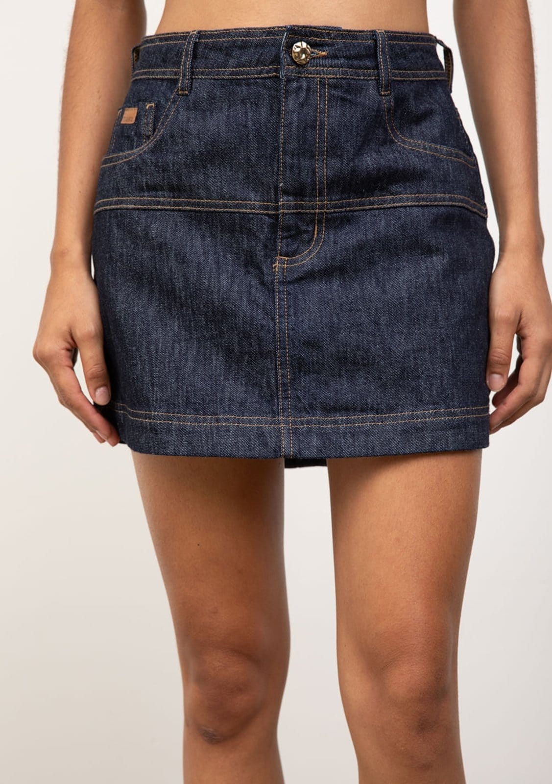 Vista 2 Saia Iódice Reta Alta Curta IÓDICE azul