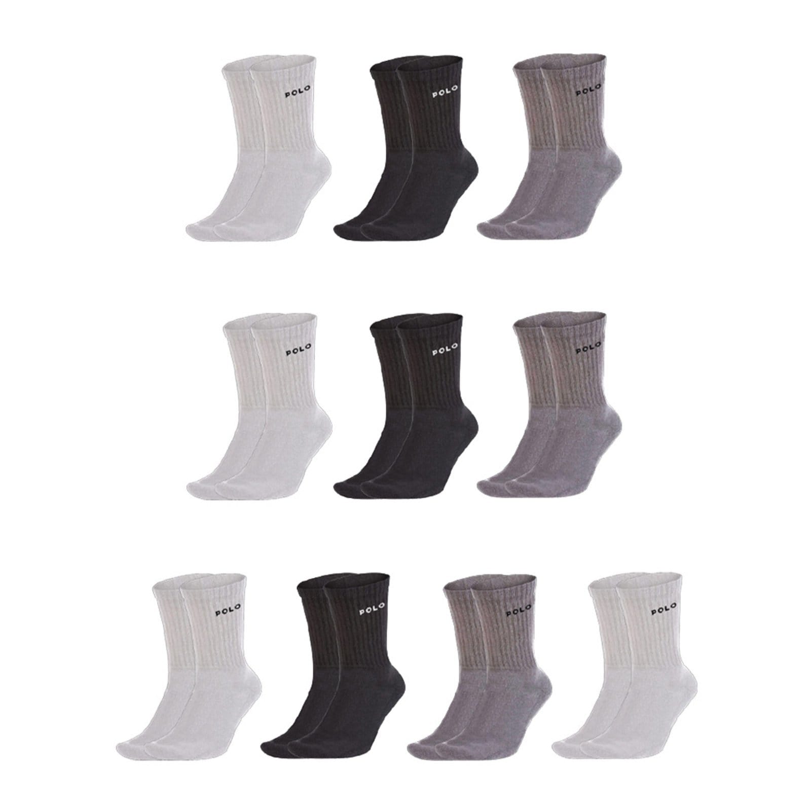 Kit 10 Meia Algodão Cano Médio Polo Star Sortida Colorido