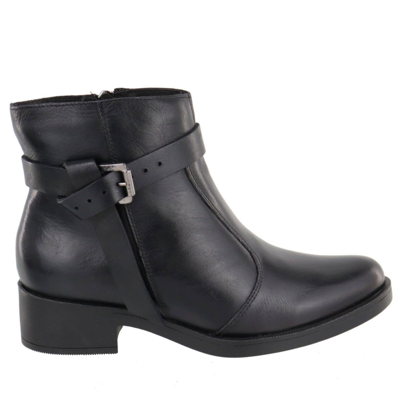 Vista 2 Bota Casual Feminina Em Couro Cano Curto Moda Maria Paula Preta MARIA PAULA preto