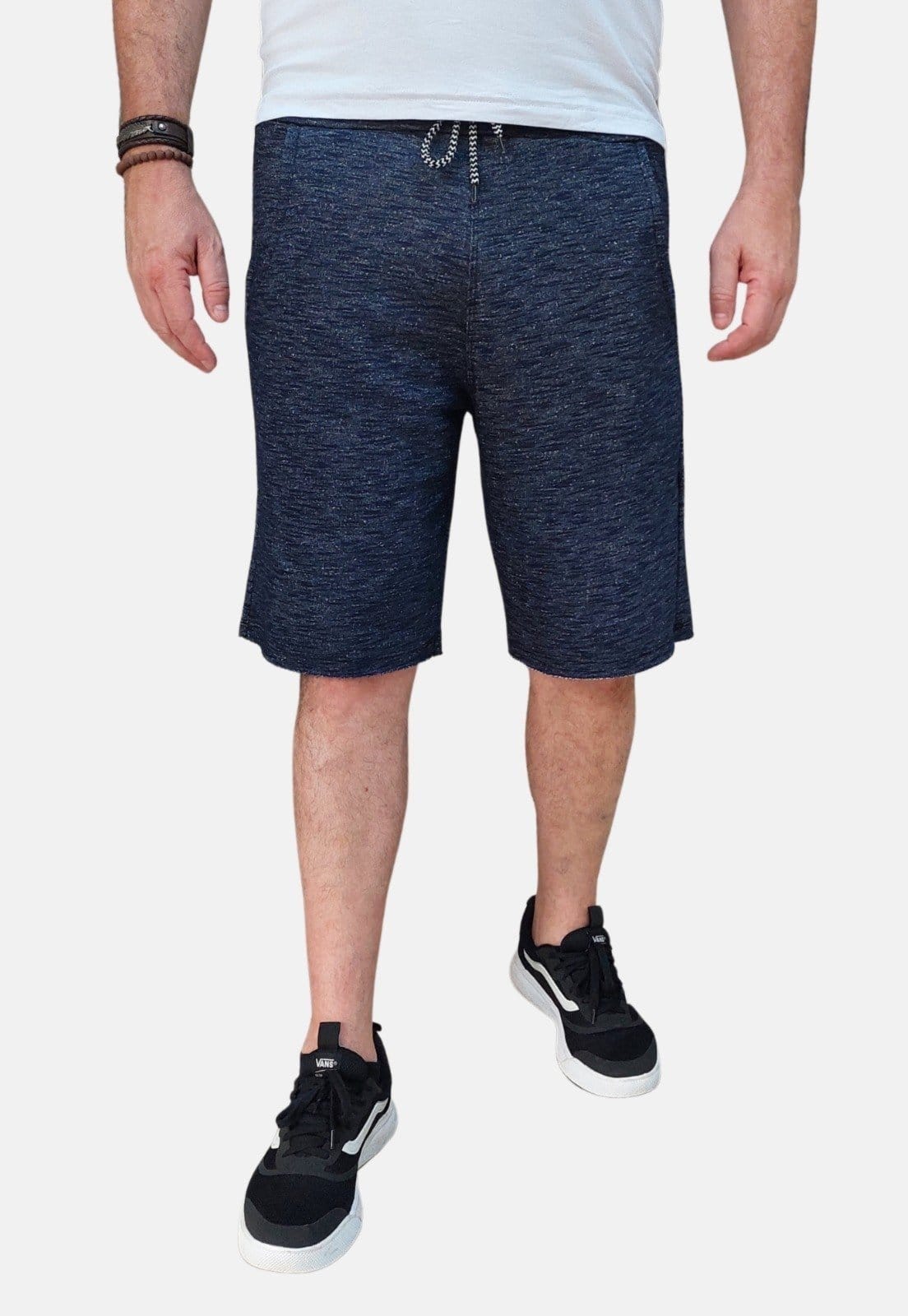 Vista 2 Bermuda Academia Masculina Moletom Boen Jeans Mescla BOEN JEANS azul marinho