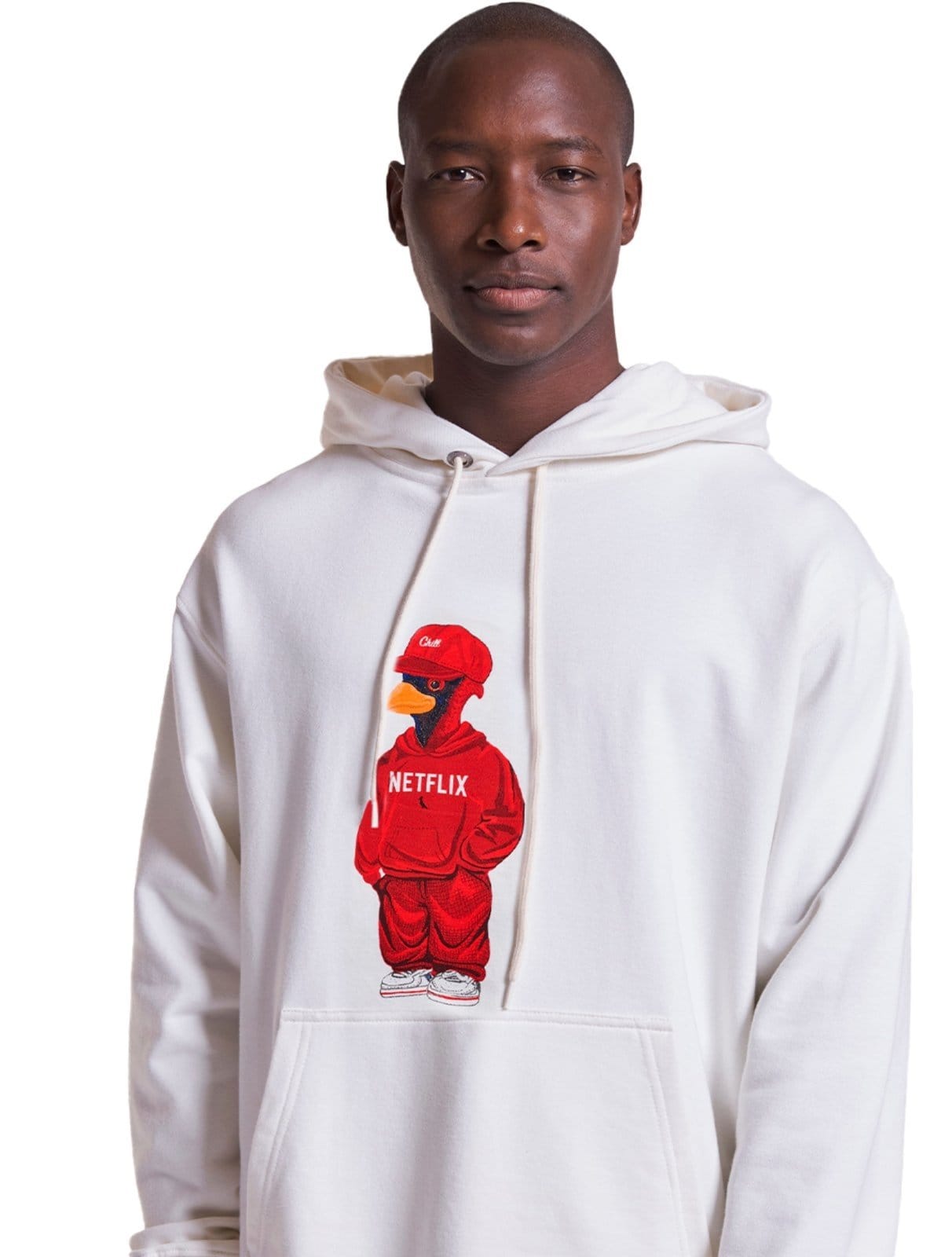 Vista 2 Moletom Reserva Masculino Hoodie Netflix Woodpecker Reserva branco