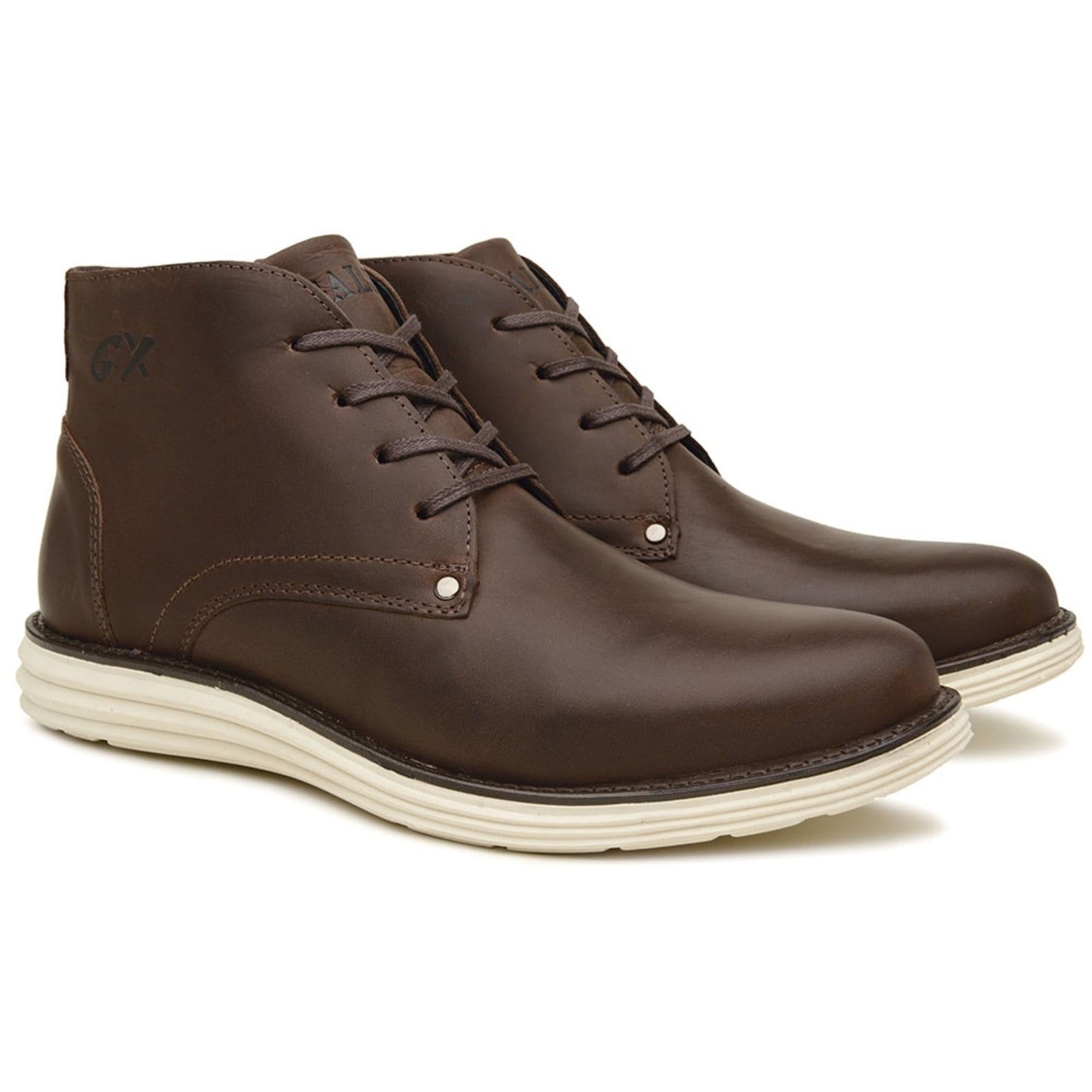 Bota Masculina Sapatofran Couro Casual Cadarço Confortável