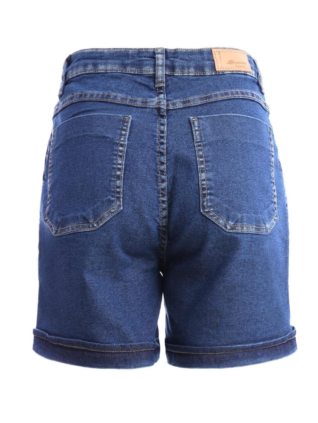 Vista 2 Bermuda Jeans Sawary Feminina Sawary azul