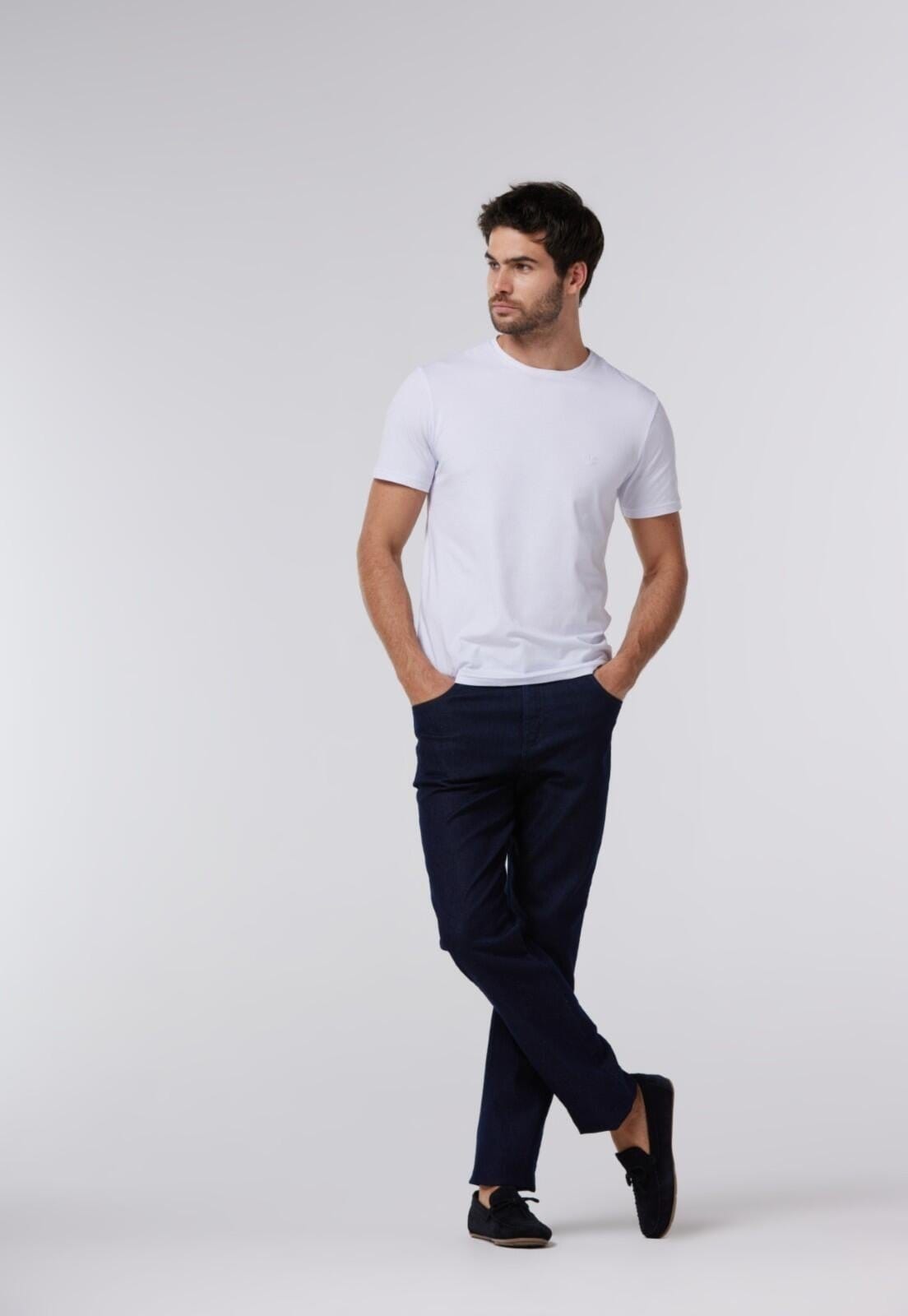 Calça Jeans Traymon Regular 5 Bolsos Marinho