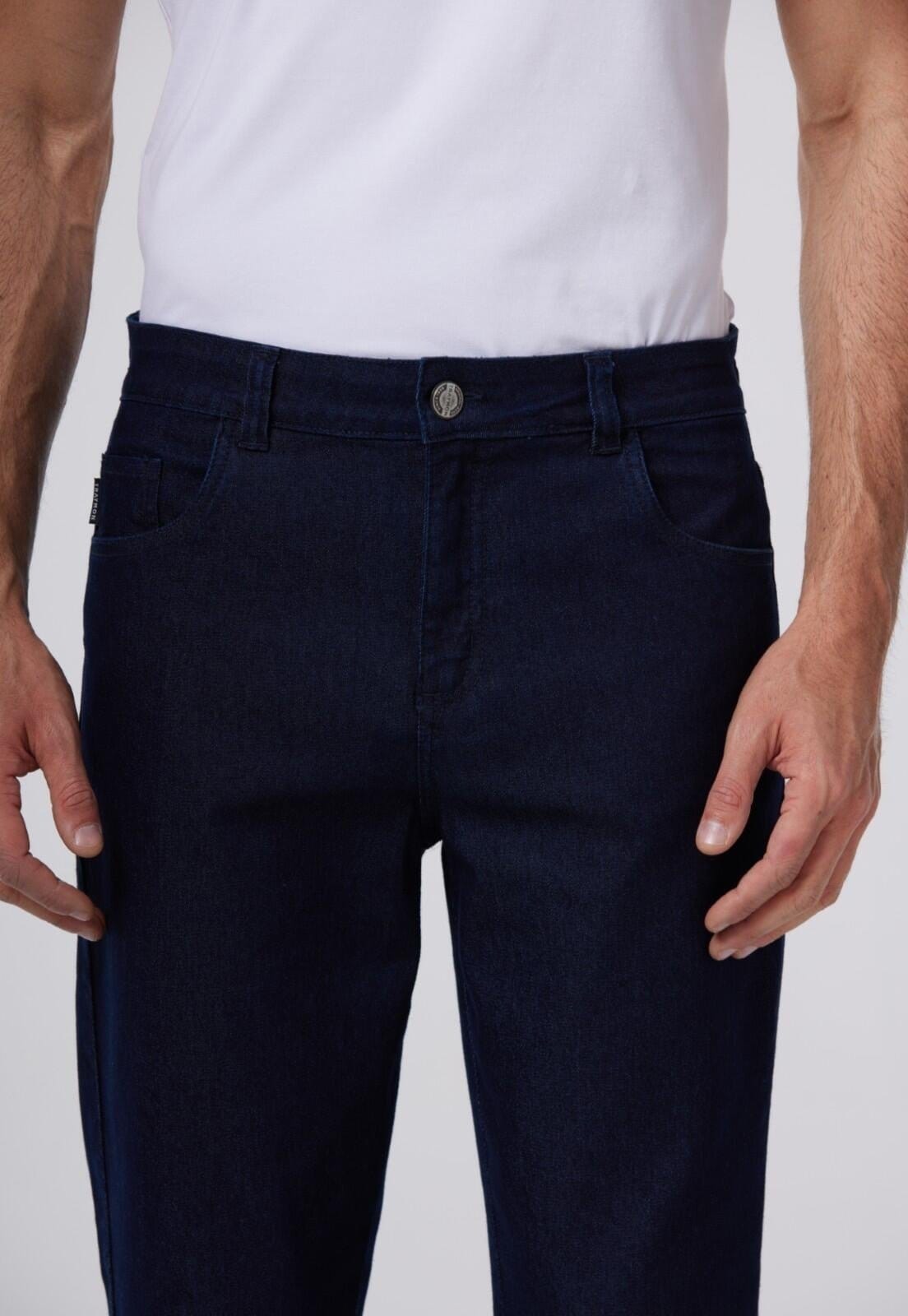 Vista 2 Calça Jeans Traymon Regular 5 Bolsos Marinho Traymon azul marinho
