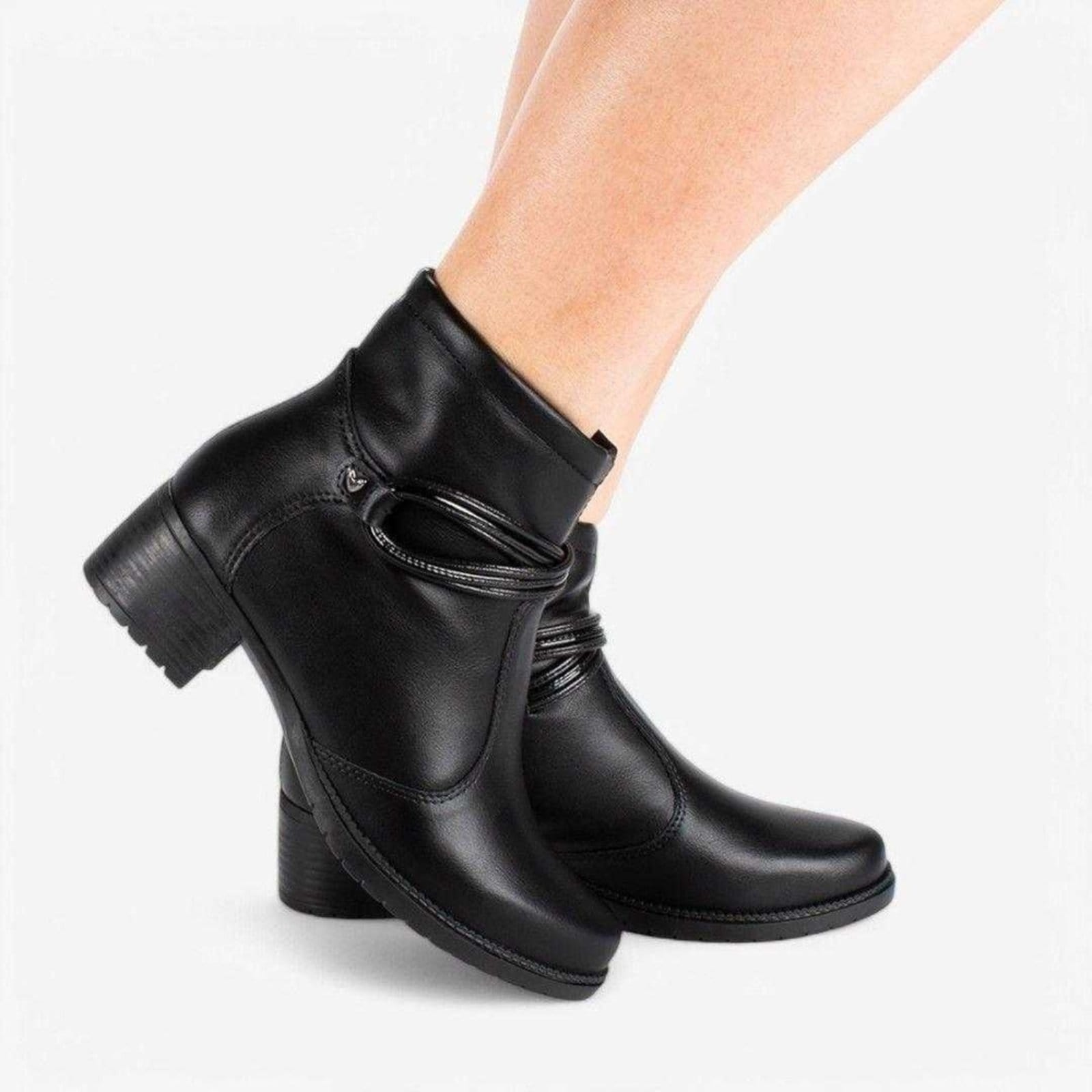 Vista 2 Bota Feminina Mississipi Cano Curto Salto Blocado MISSISSIPI preto