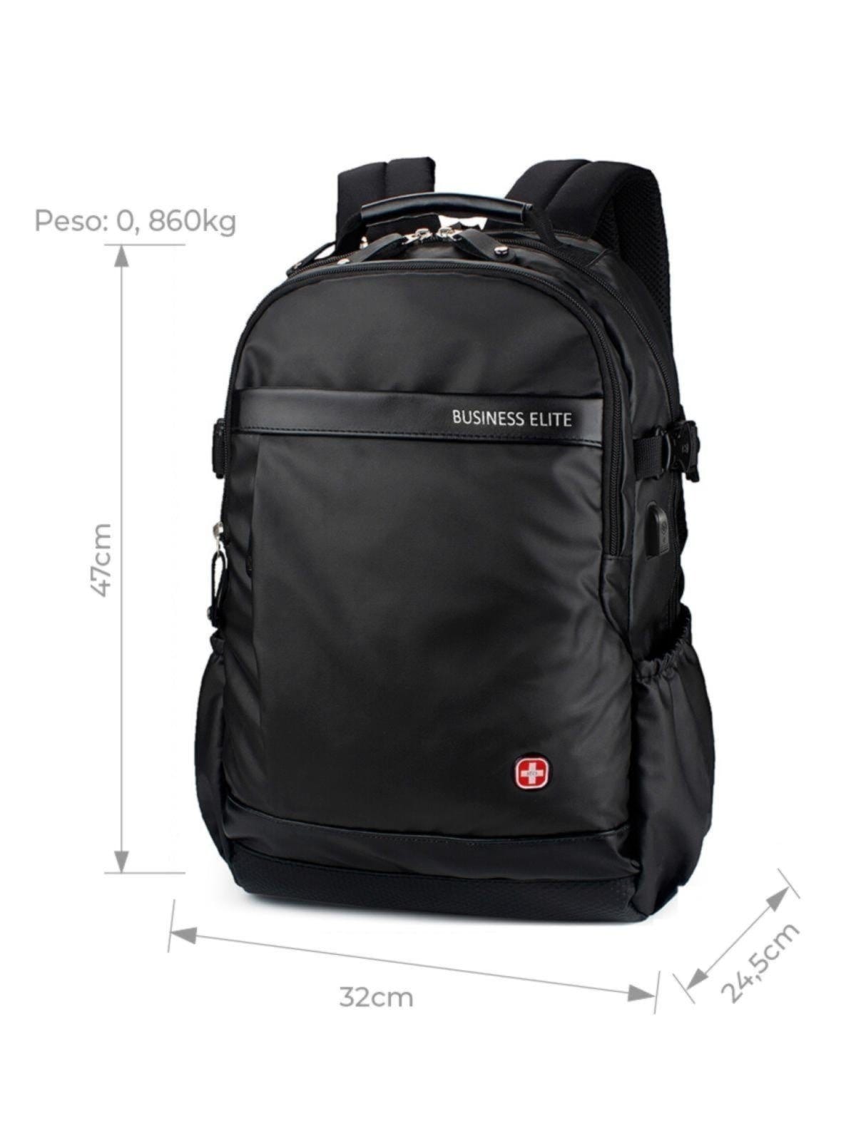 Vista 2 Mochila Executiva Crossgear Notebook Moderna Espaçosa C/Usb PRETA Crossgear preto