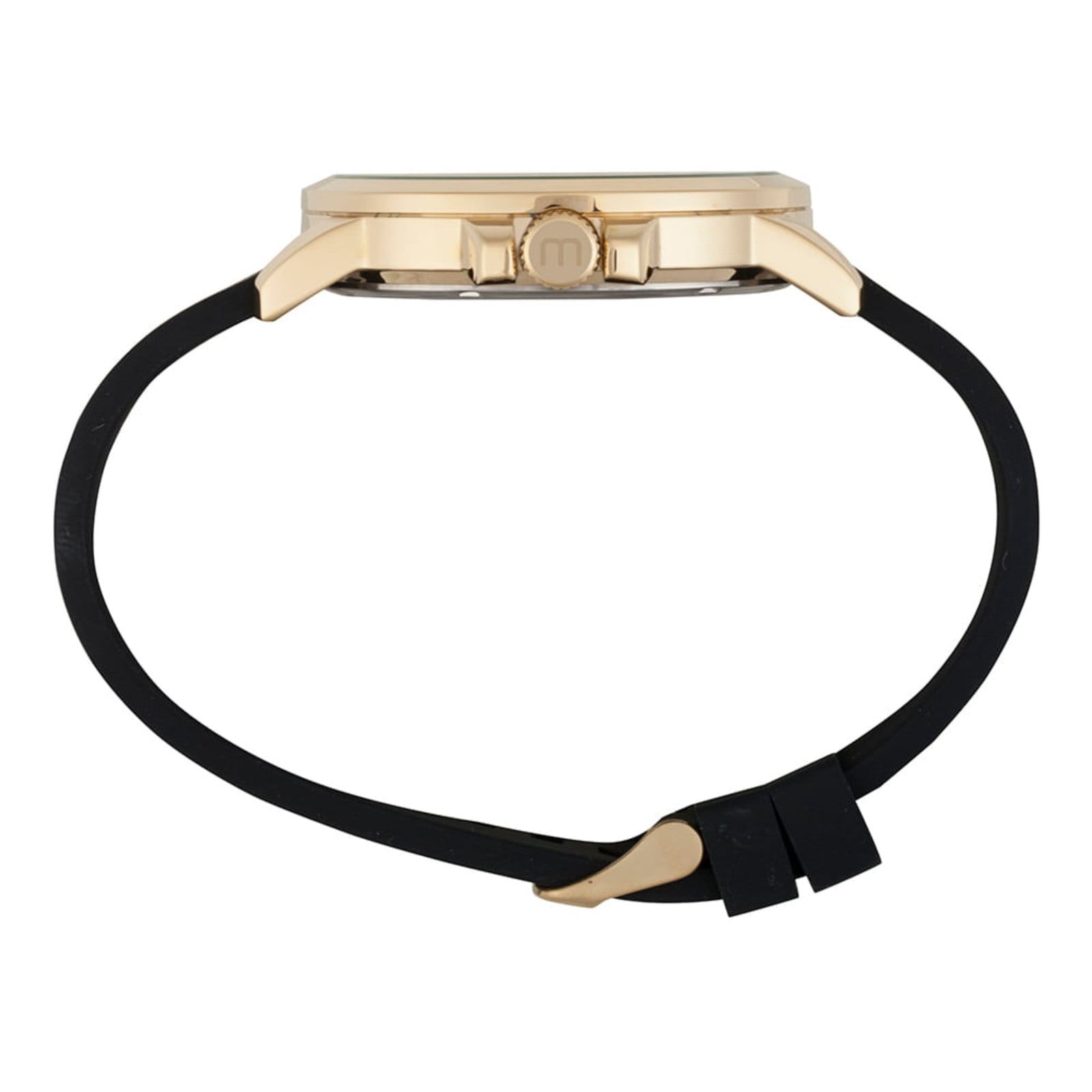 Vista 2 Relógio Masculino Dourado Mostrador Duplo Horário Mondaine preto