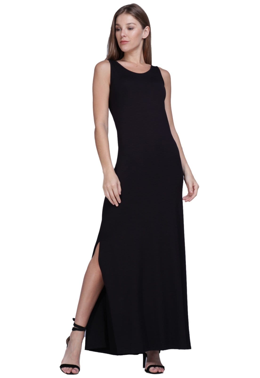 Vista principal Vestido Longo Regata Malha Amazonia Vital Amazonia Vital azul